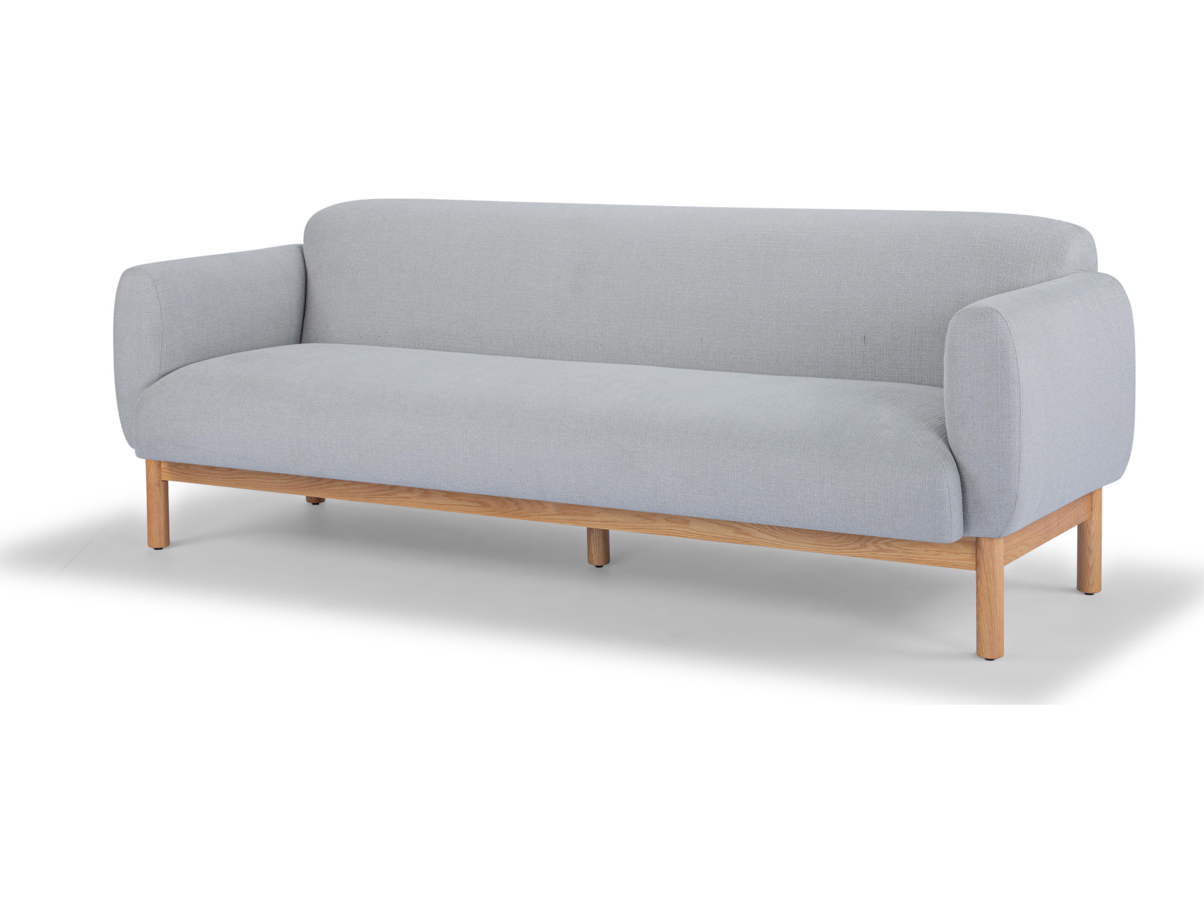 Urbia Metro Tulum Light Gray Honey Oak Upholstered Sofa