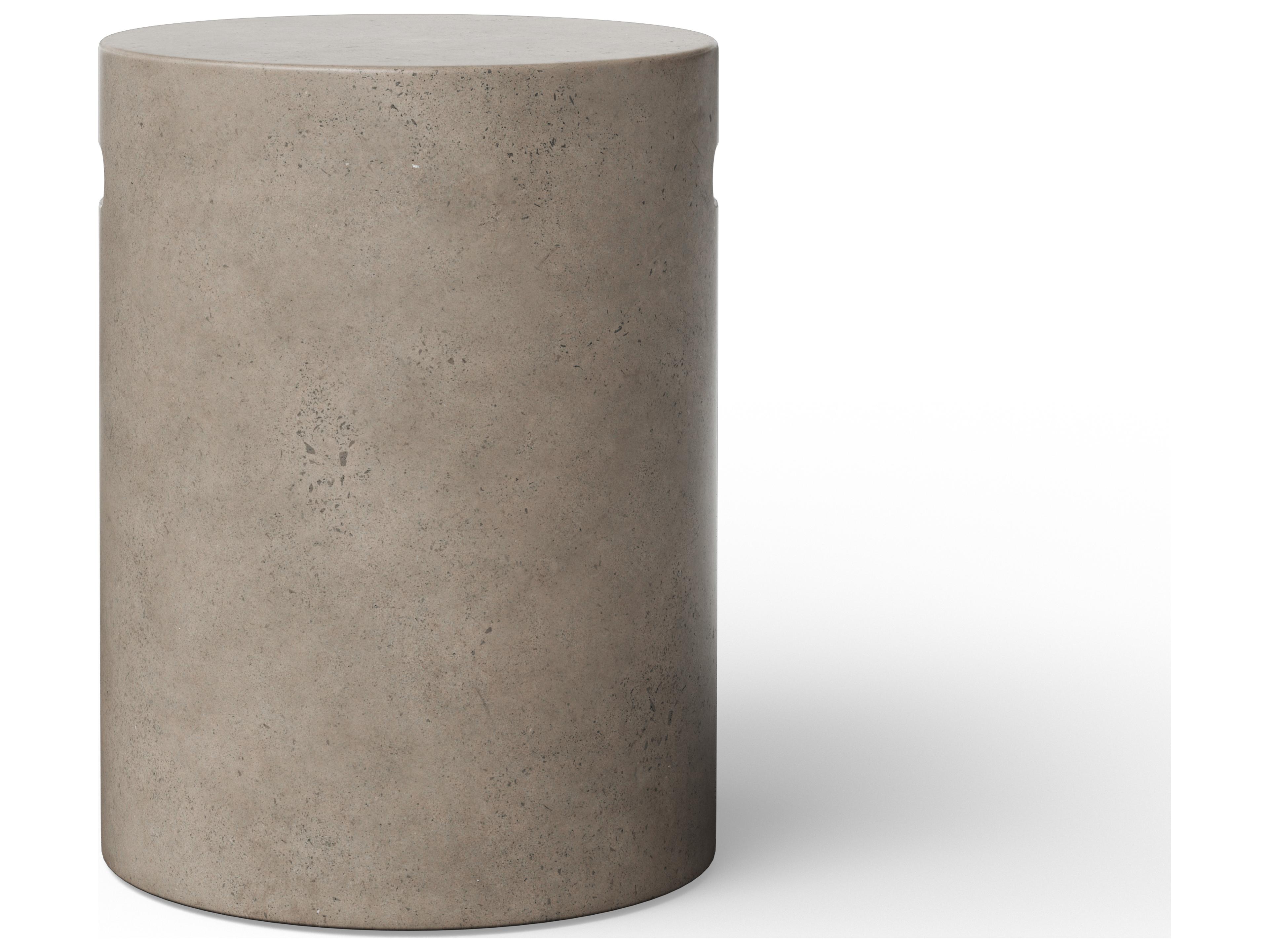 Urbia Cylinder Concrete Dark Grey Gray Accent Stool