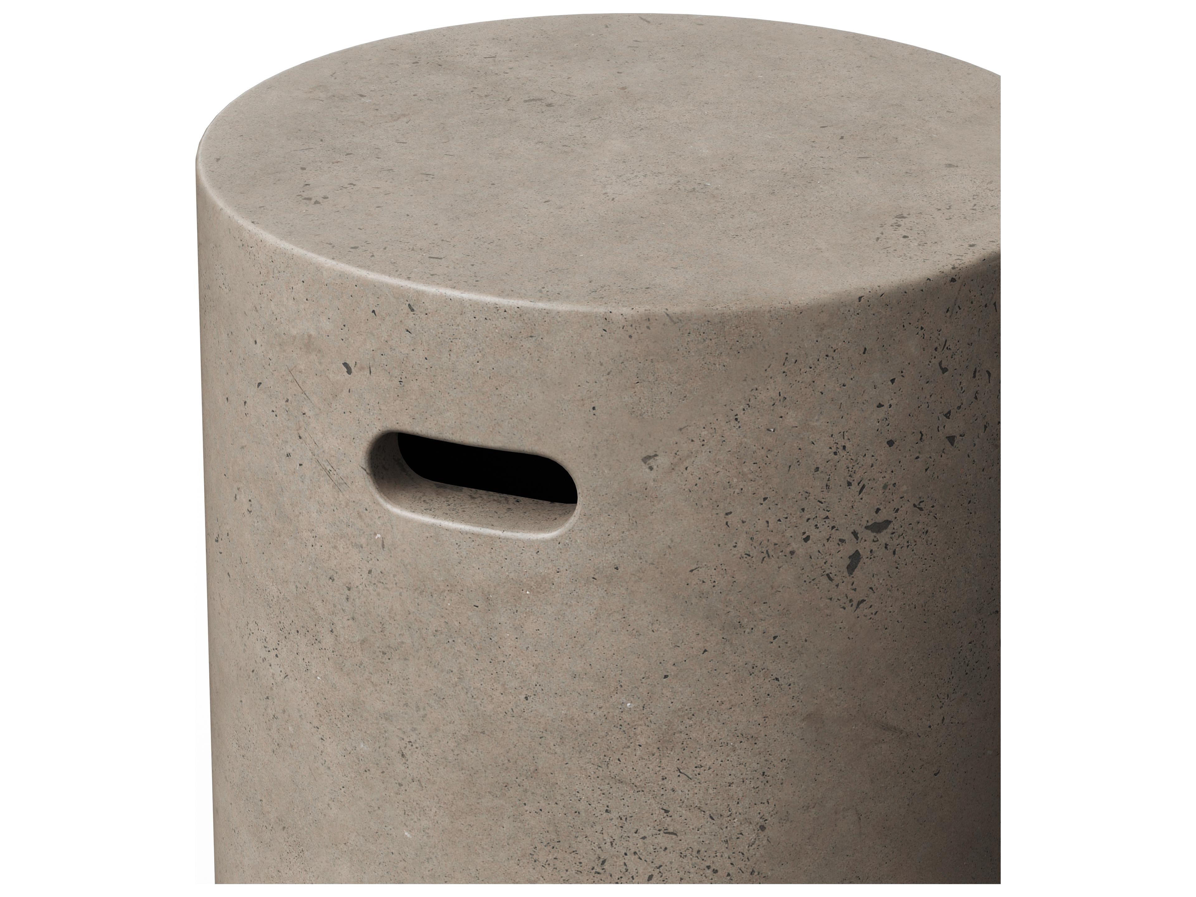 Urbia Cylinder Concrete Dark Grey Gray Accent Stool