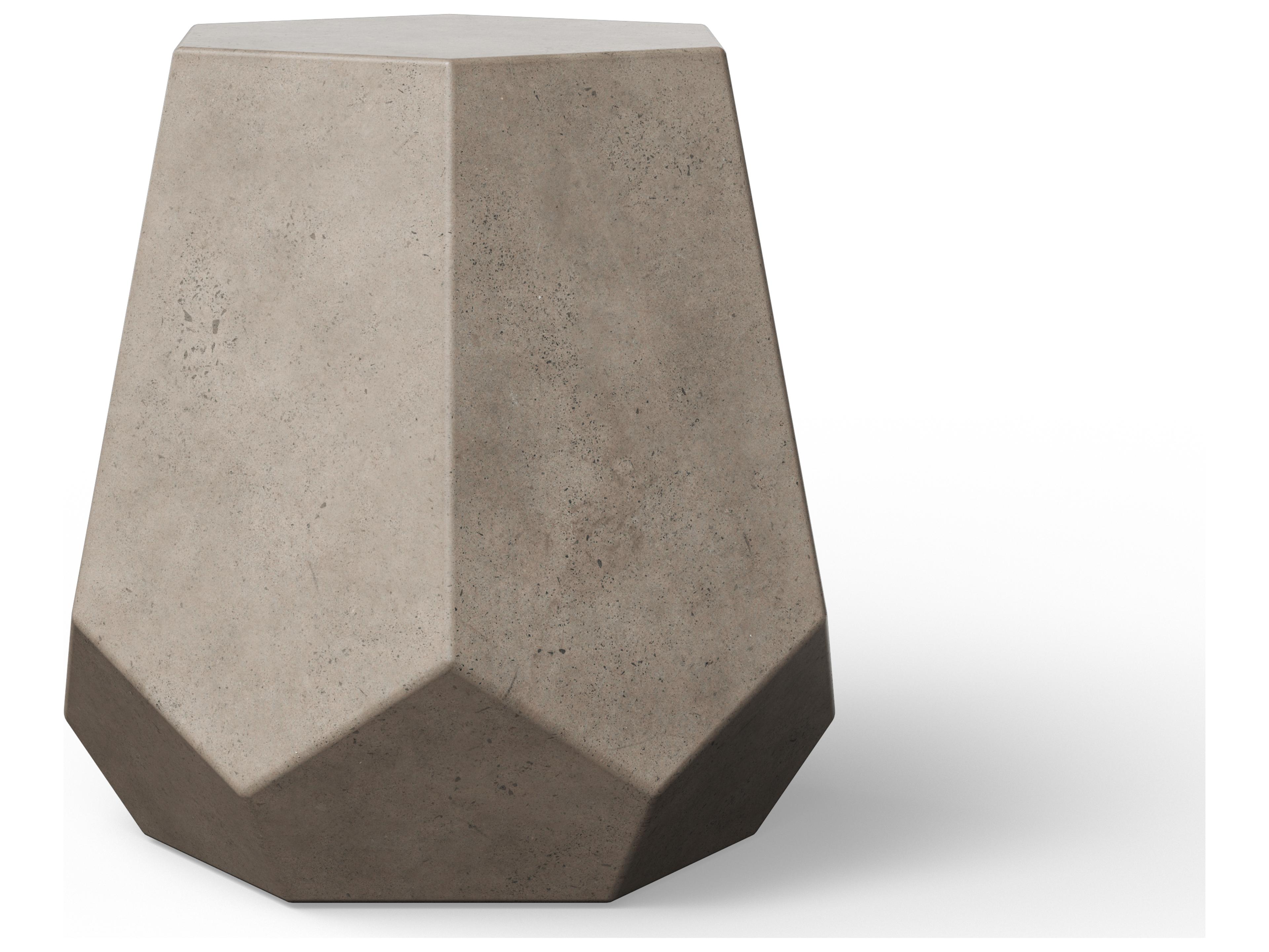 Urbia Faceted Concrete Dark Grey Gray Accent Stool