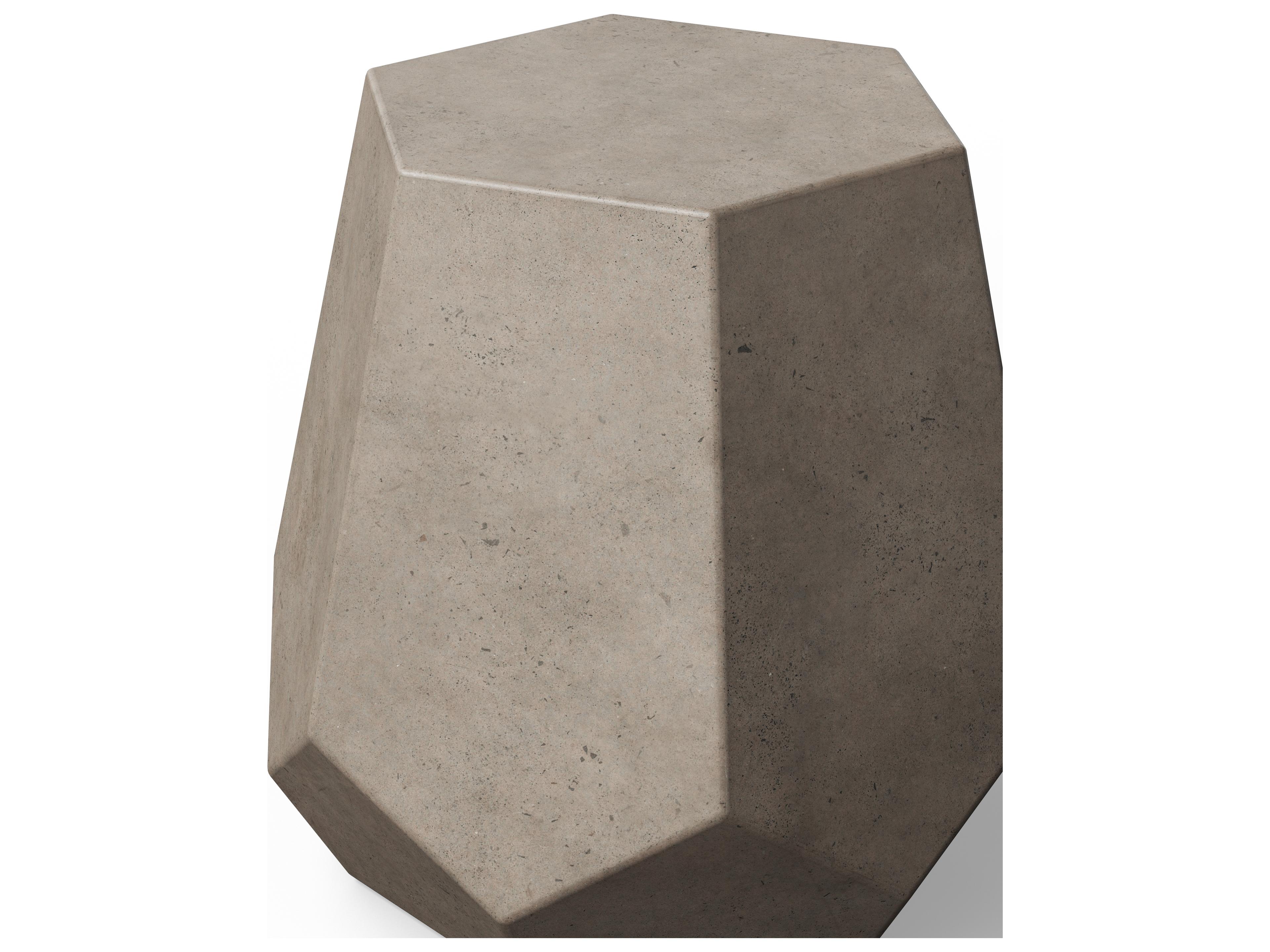 Urbia Faceted Concrete Dark Grey Gray Accent Stool