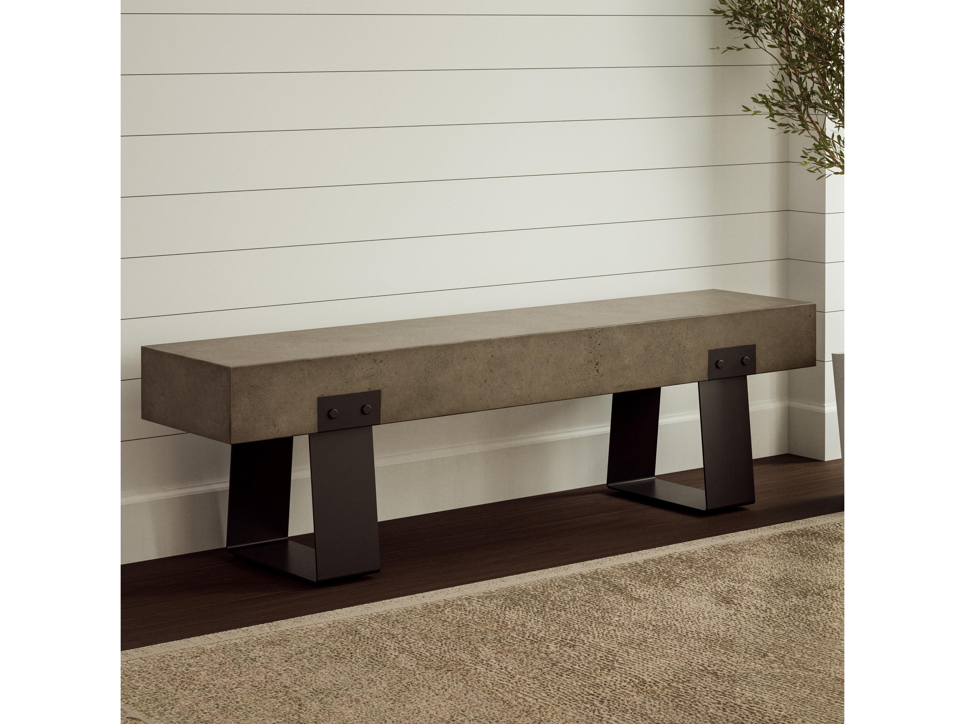 Urbia Industrial Concrete Dark Grey Black Accent Bench