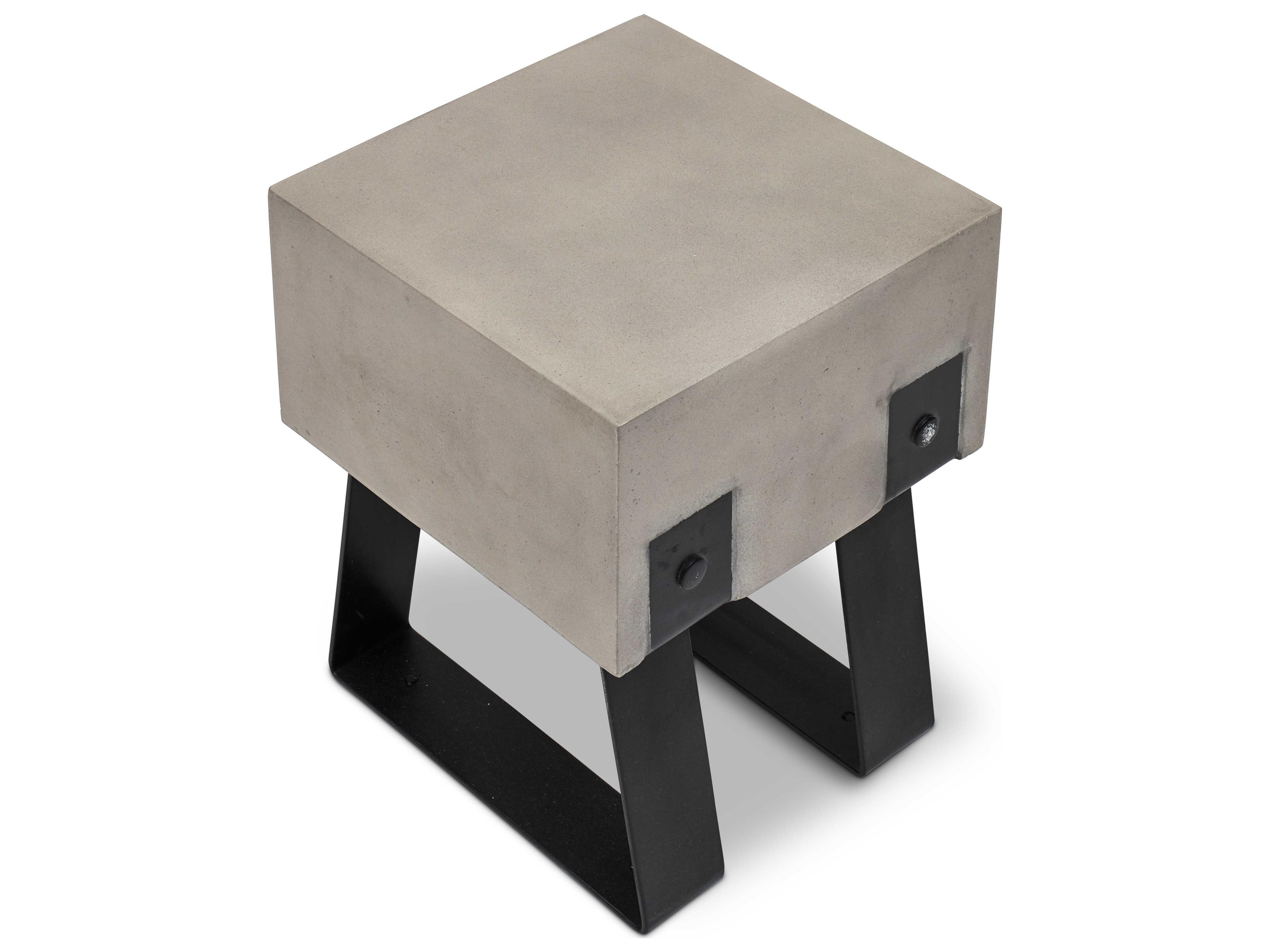Urbia Industrial Concrete Dark Grey Black Gray Accent Stool
