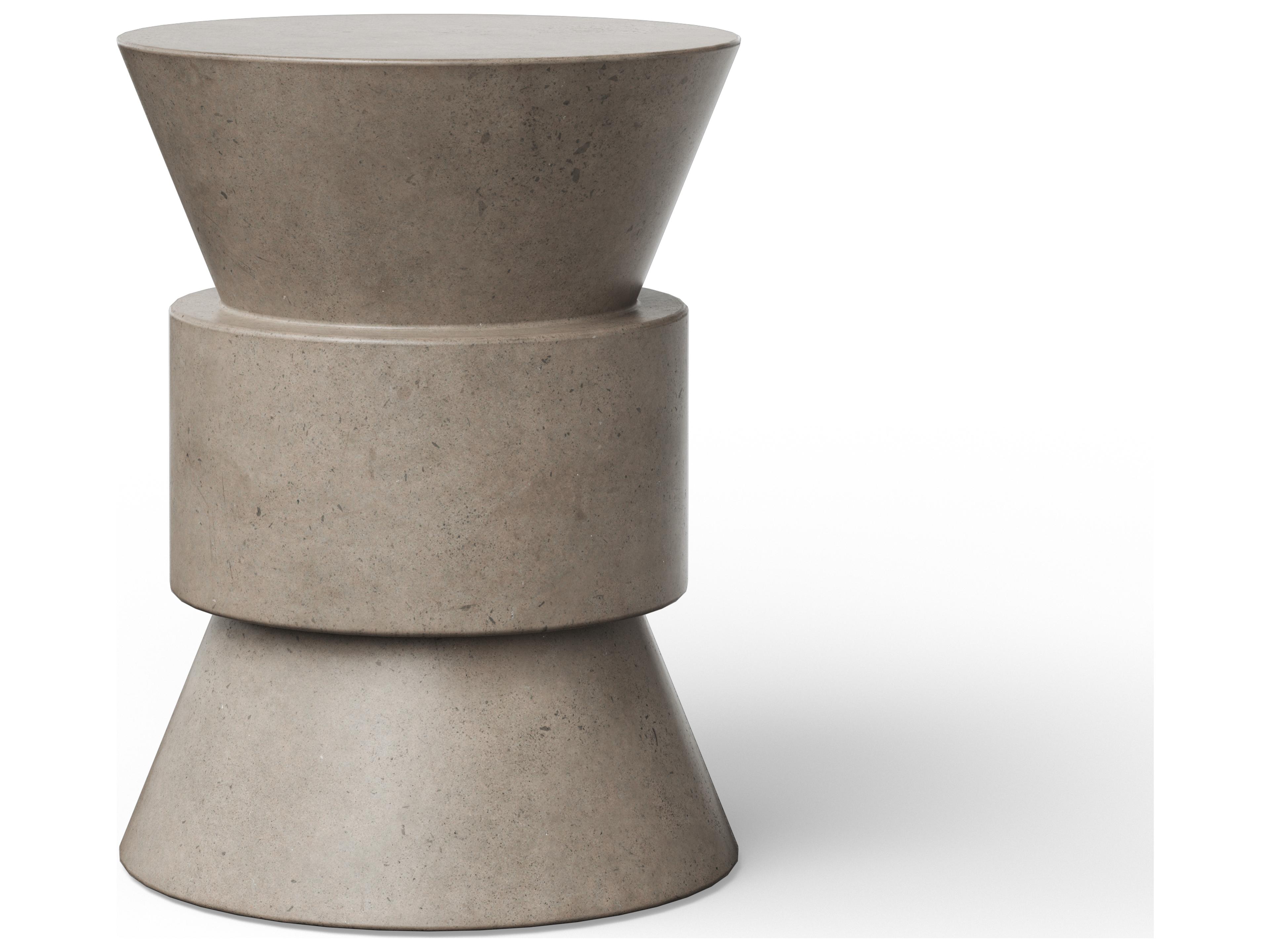 Urbia Jackson Concrete Dark Grey Gray Accent Stool