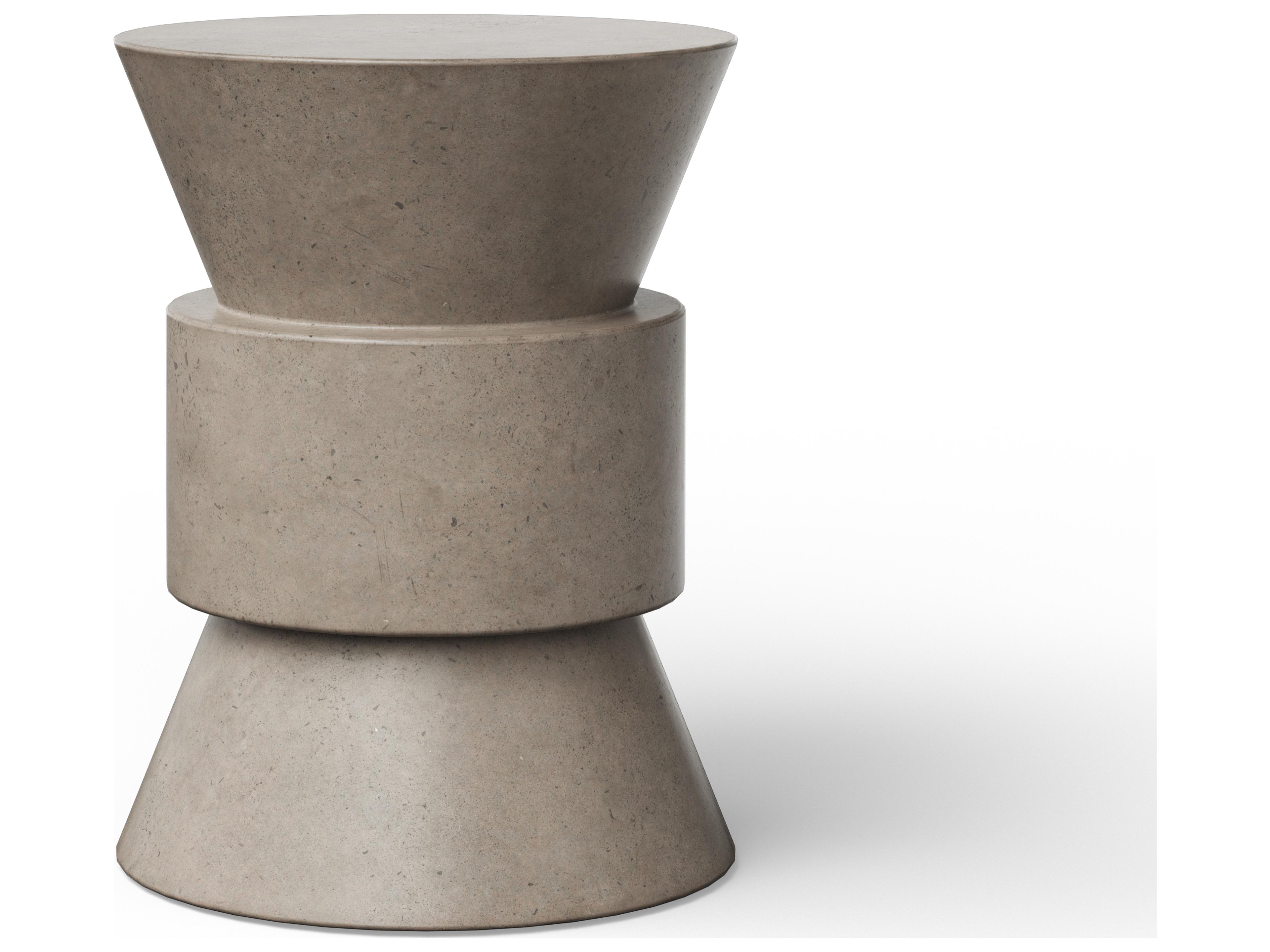 Urbia Jackson Concrete Dark Grey Gray Accent Stool