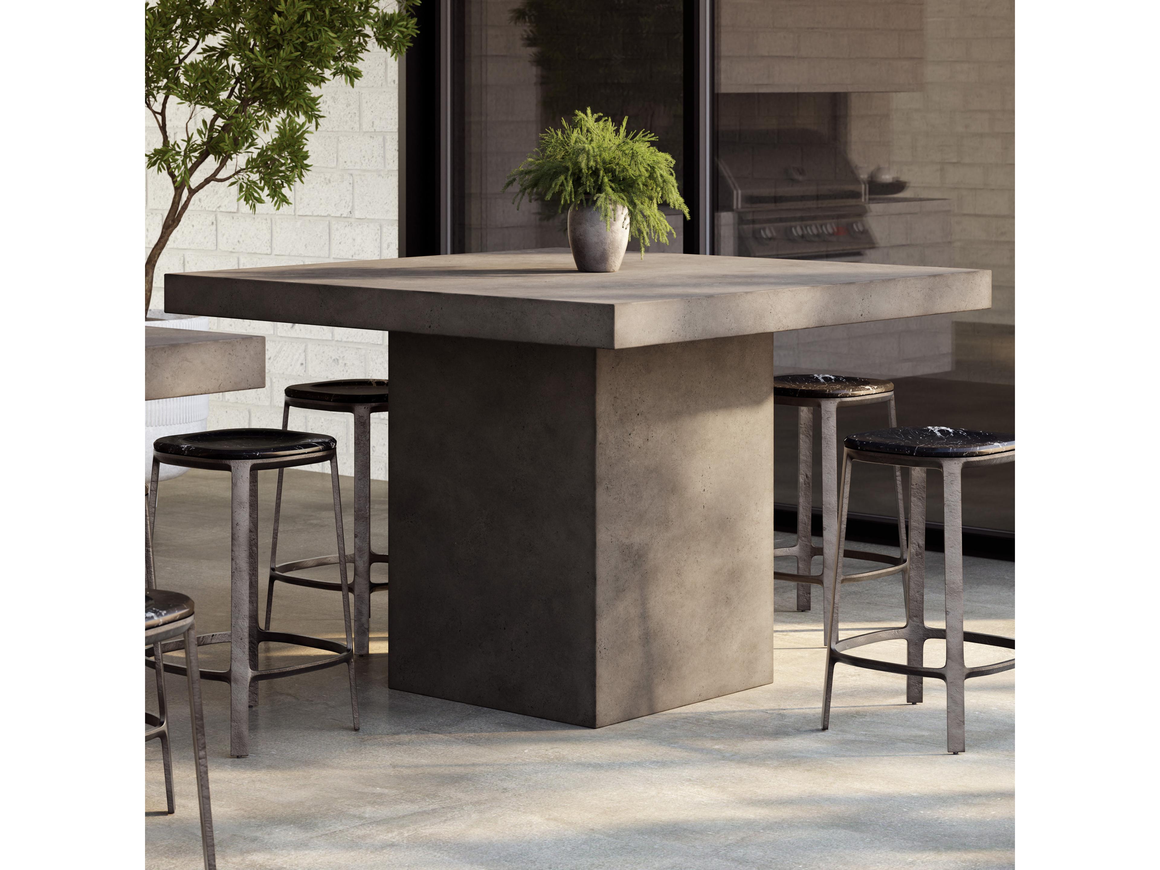 Urbia Mixx Concrete Una Square Counter Height Dining Table Dark Grey