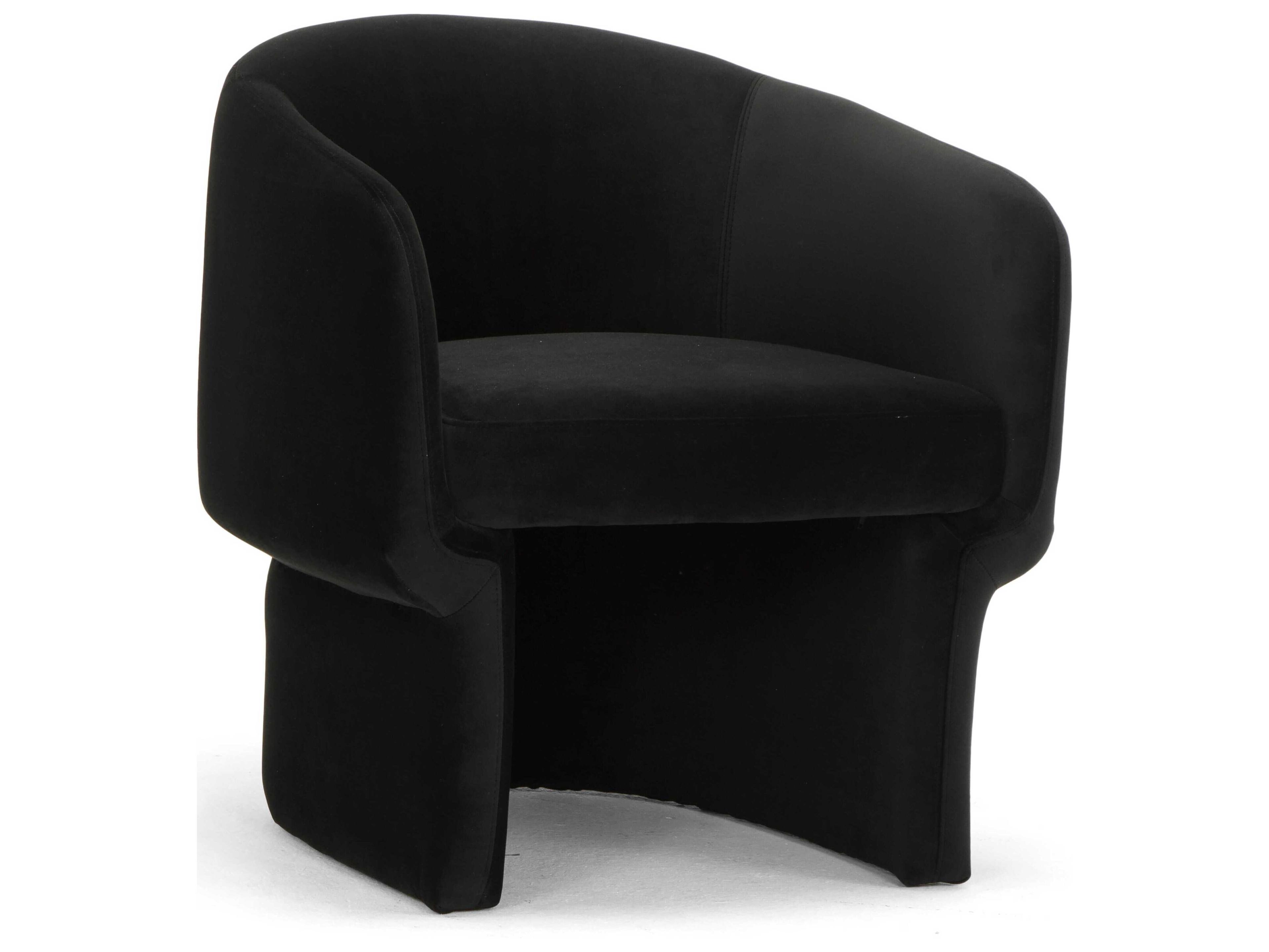 Metro Jessie Upholstered Accent Chair in Black Velvet