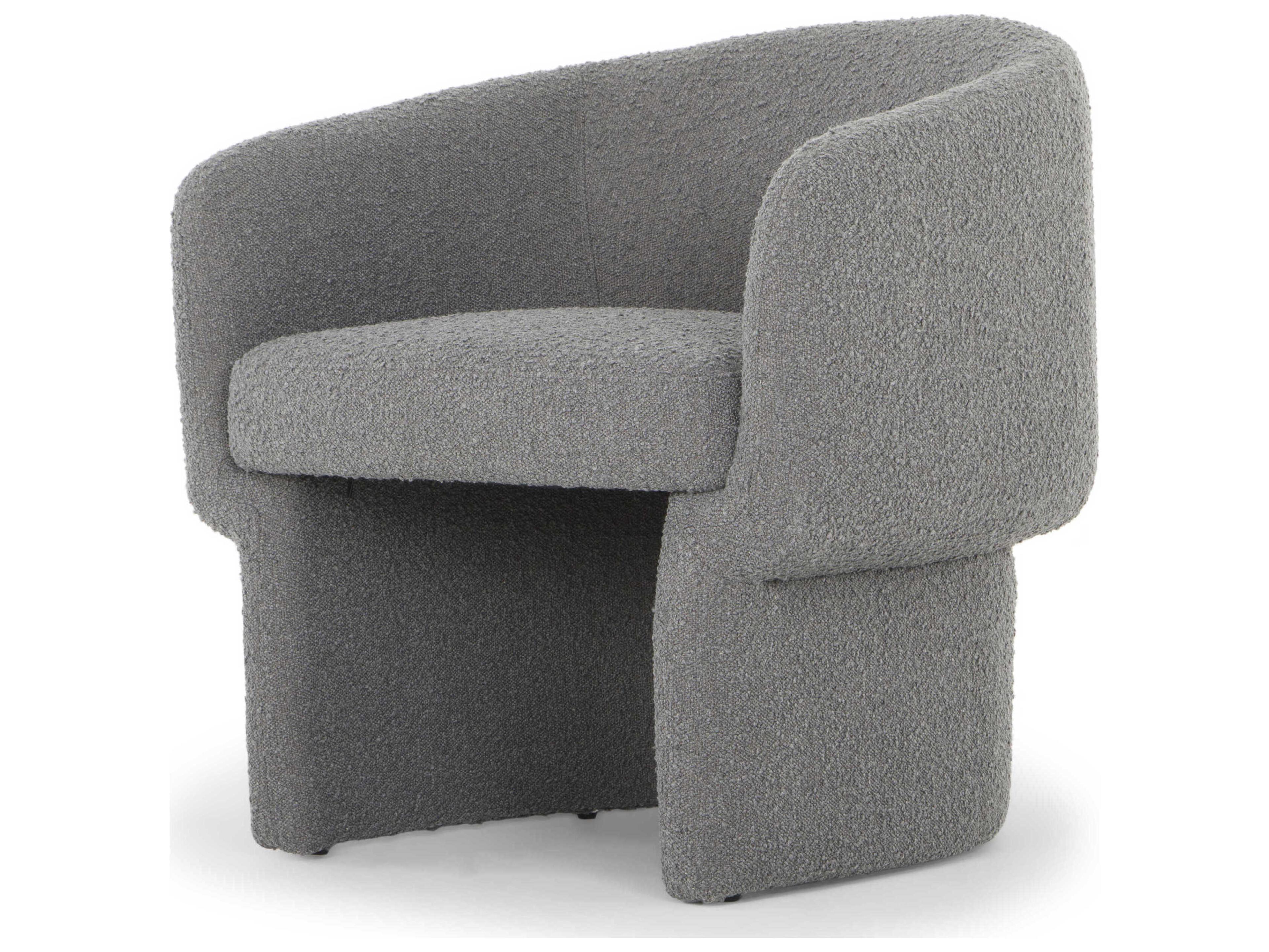 Jessie Accent Chair in Charcoal Bouclé Fully Upholstered