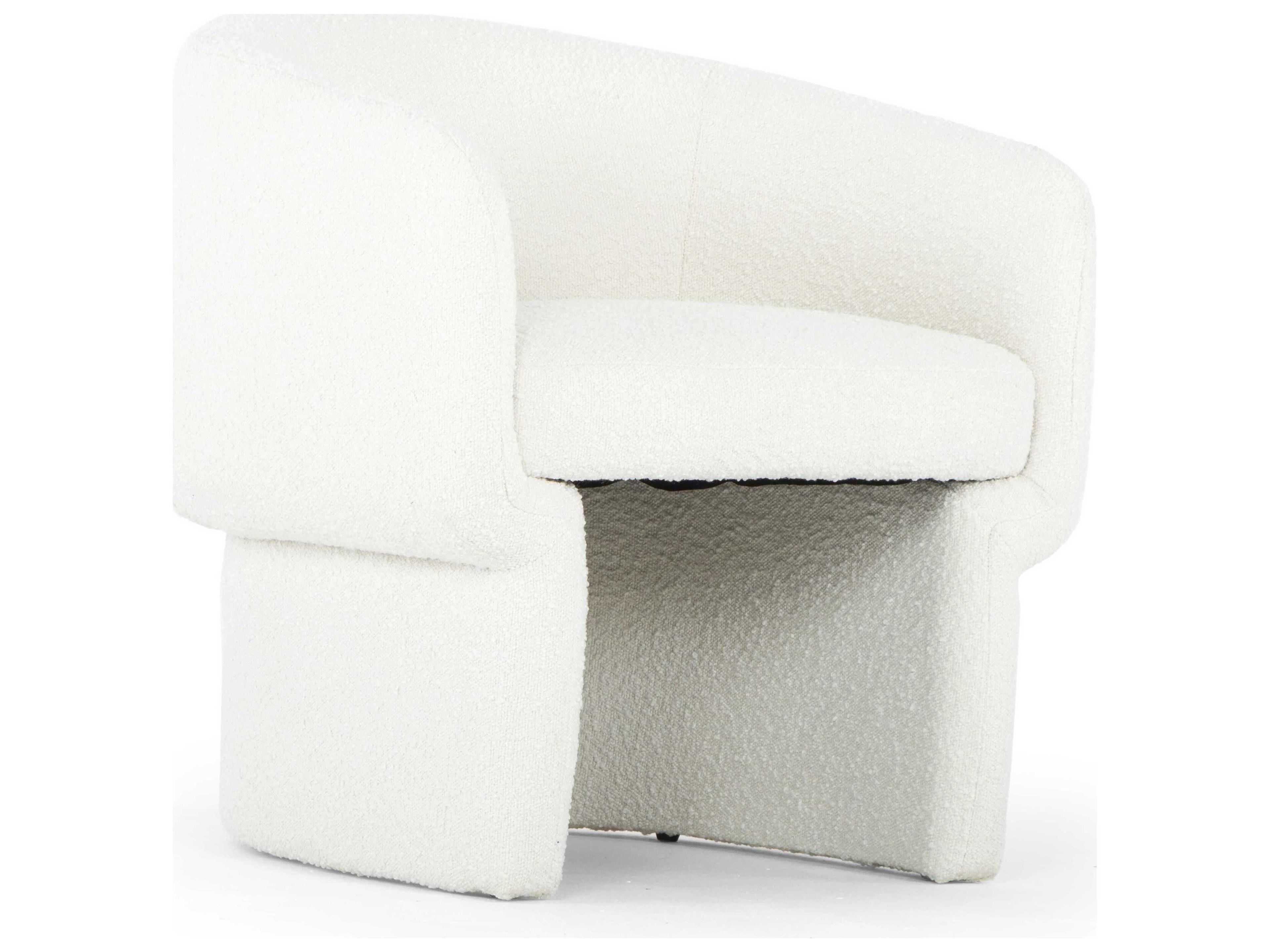 Jessie Accent Chair in White Boucle