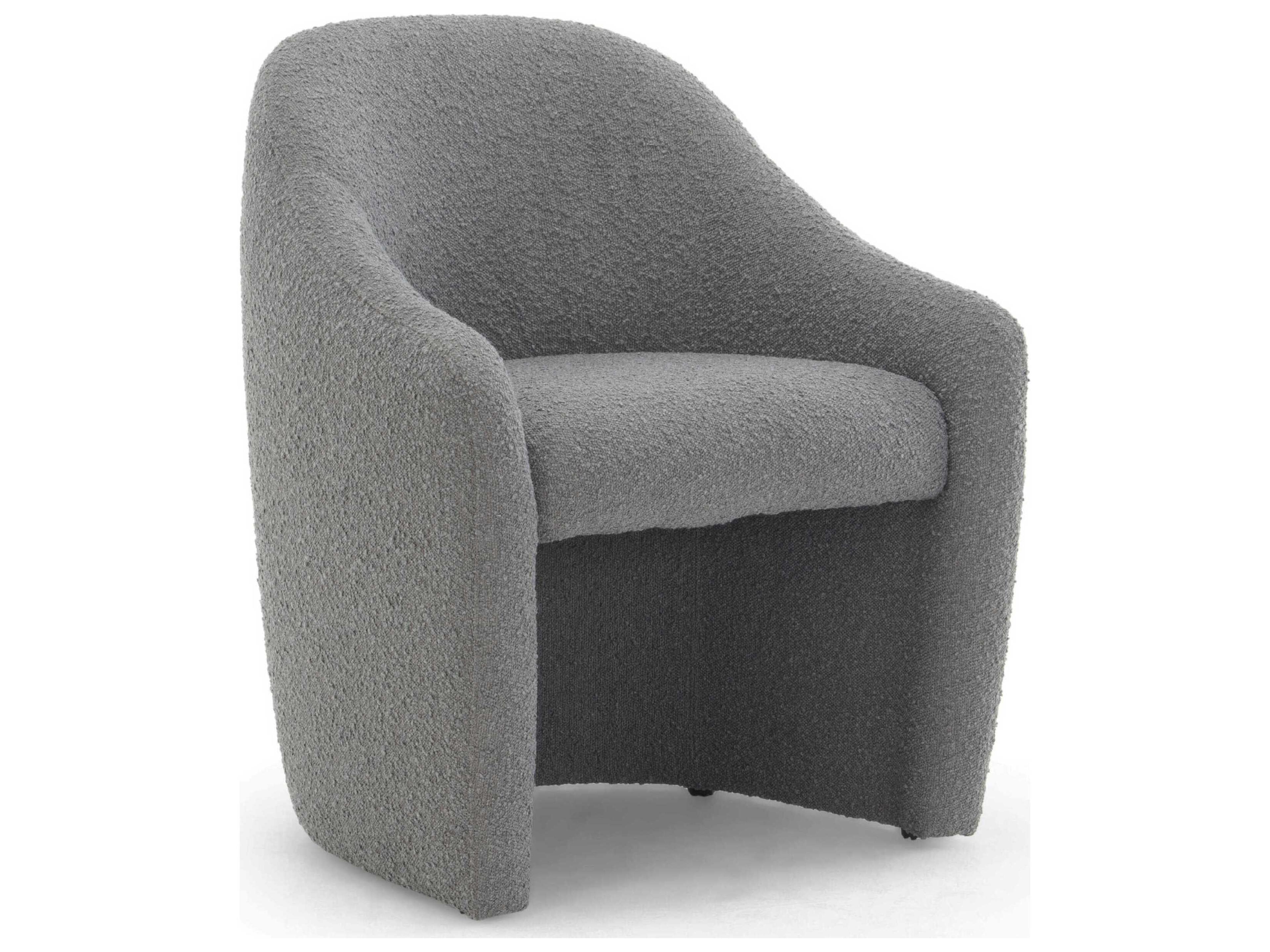 Metro Nora Pine Wood Gray Upholstered Arm Dining Chair
