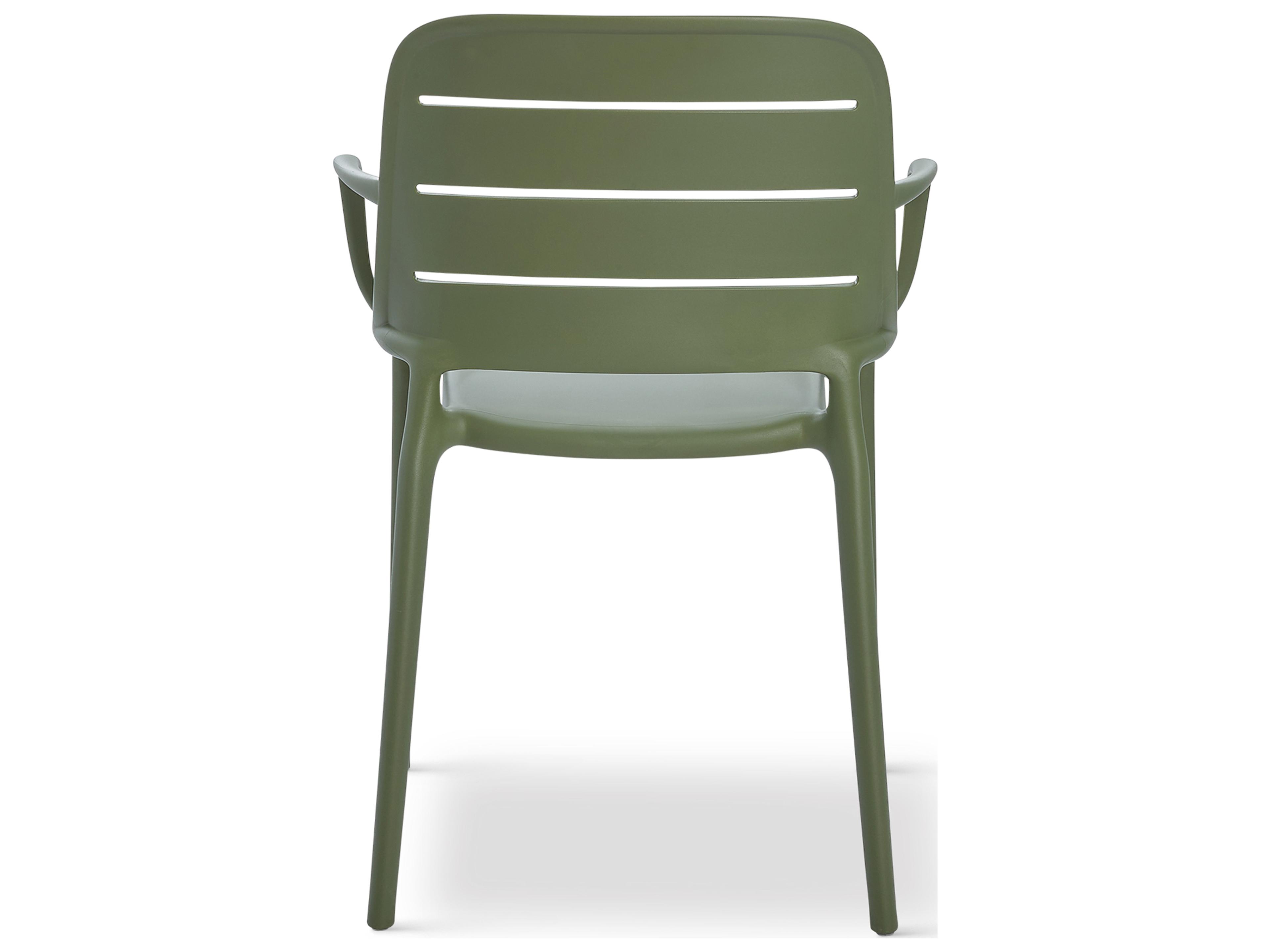 Urbia Outdoor Jasper Army Green Polypropylene Dining Chair Set of 4