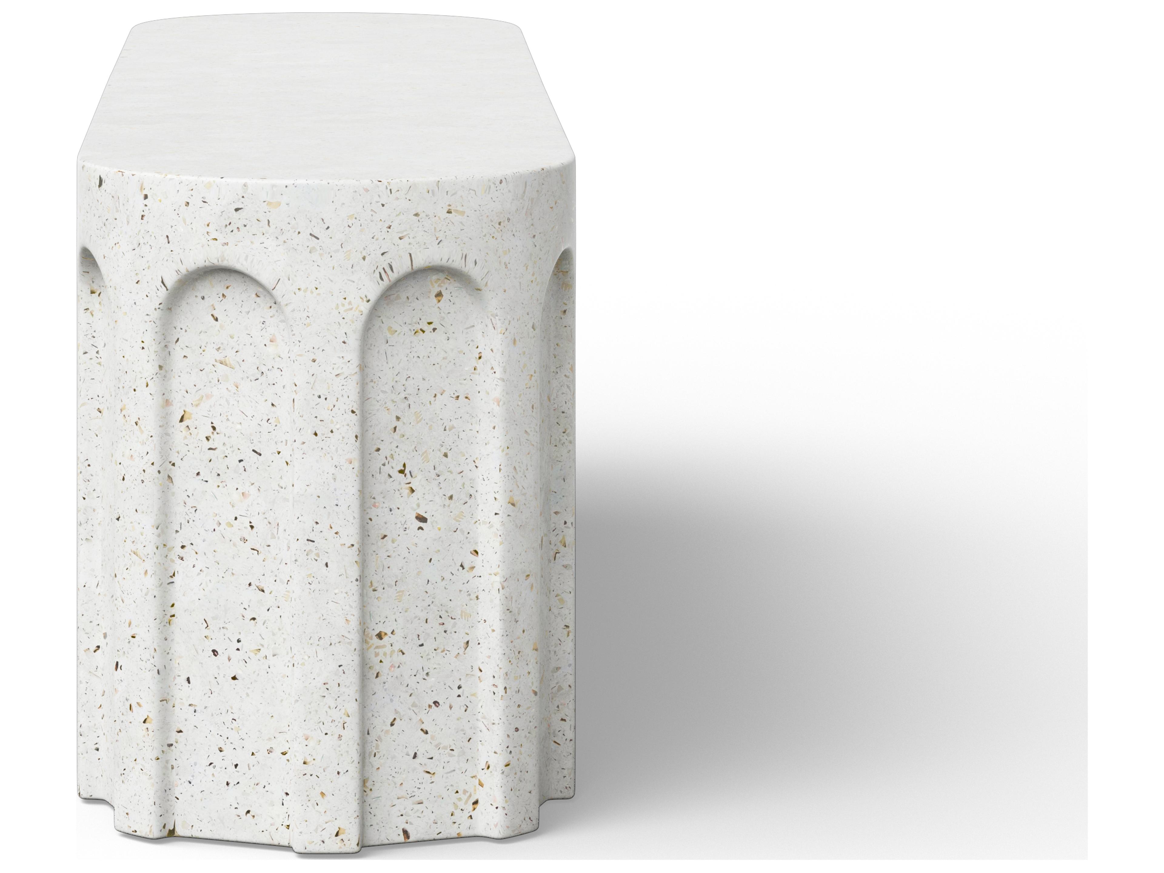 Urbia Outdoor Mixx Ivory Terrazzo Concrete Bench