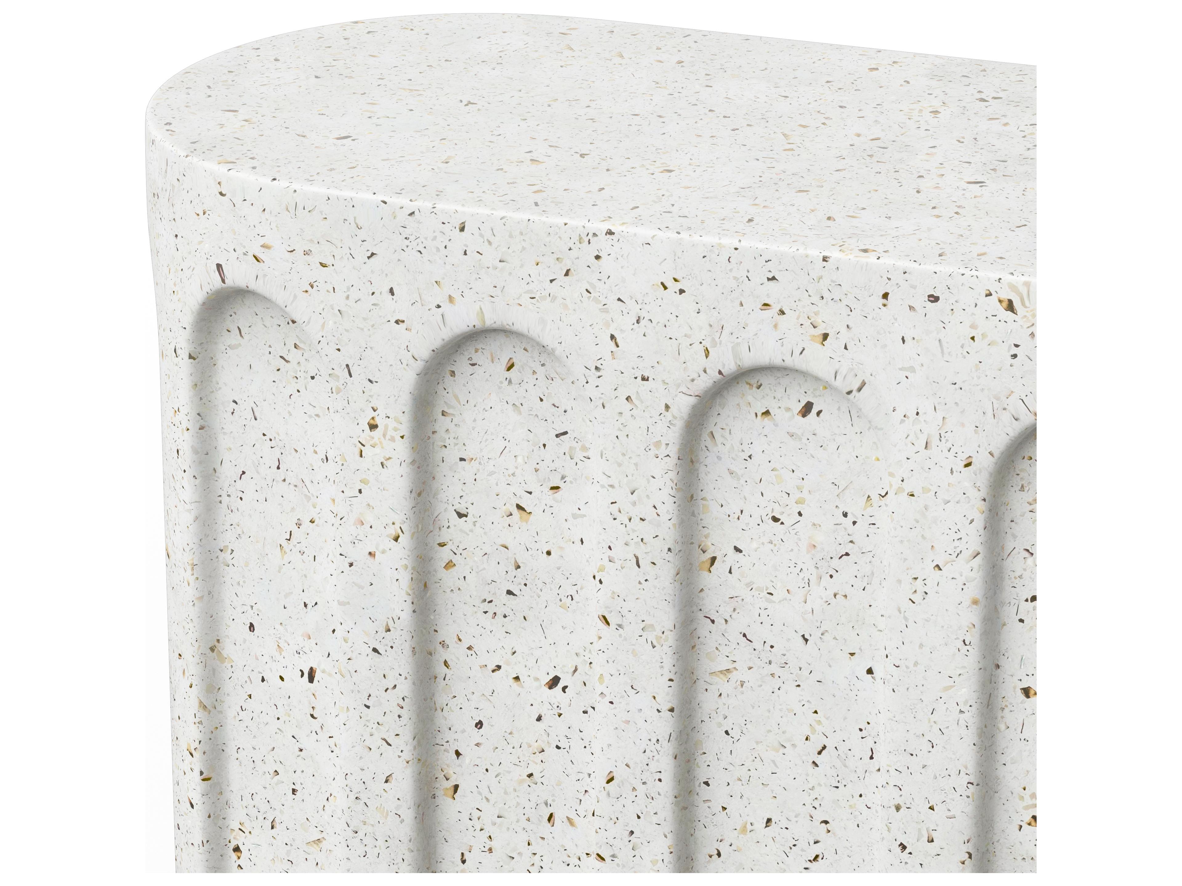 Urbia Outdoor Mixx Ivory Terrazzo Concrete Bench