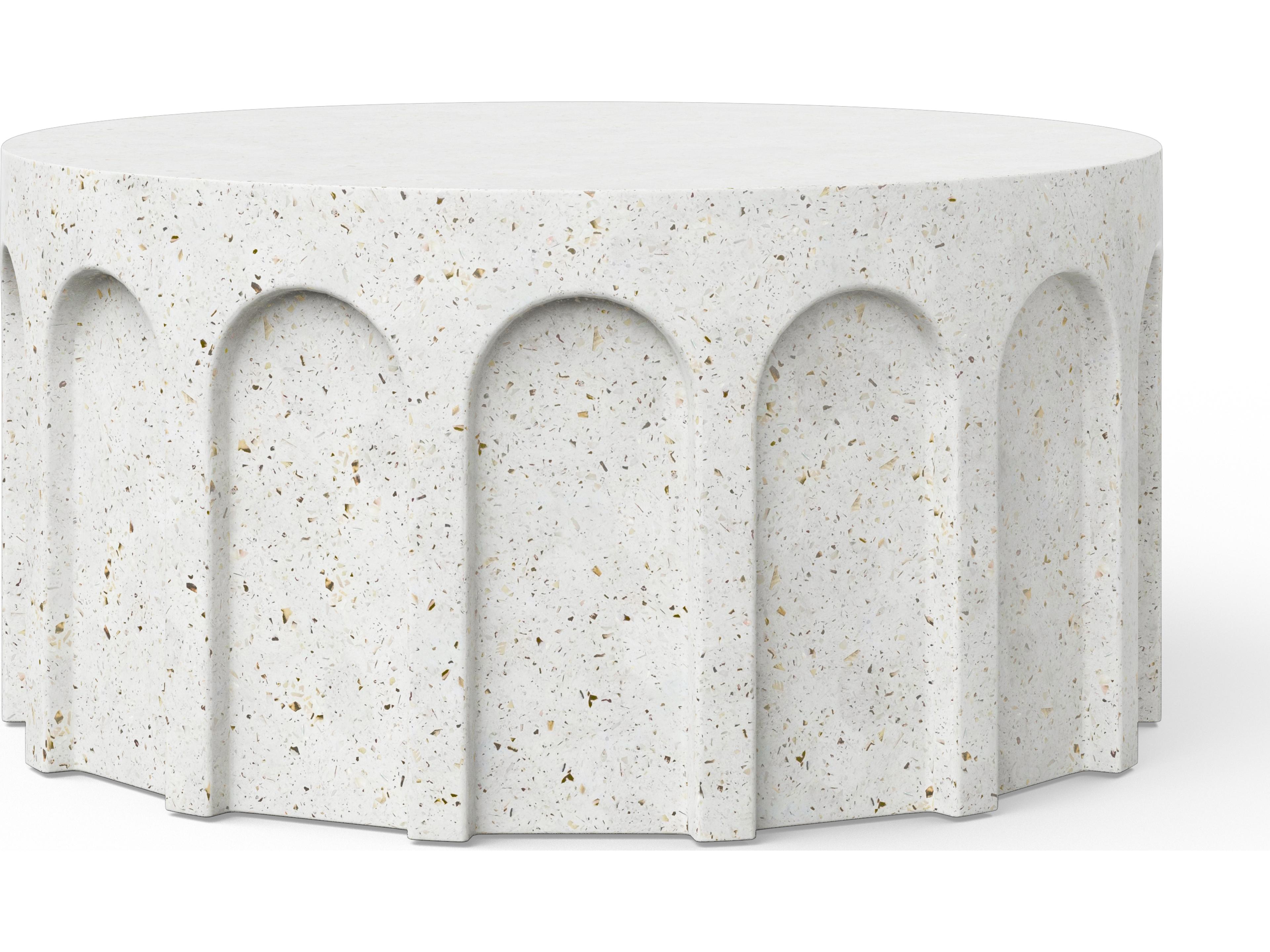 Mixx Ivory Terrazzo Concrete Round Coffee Table