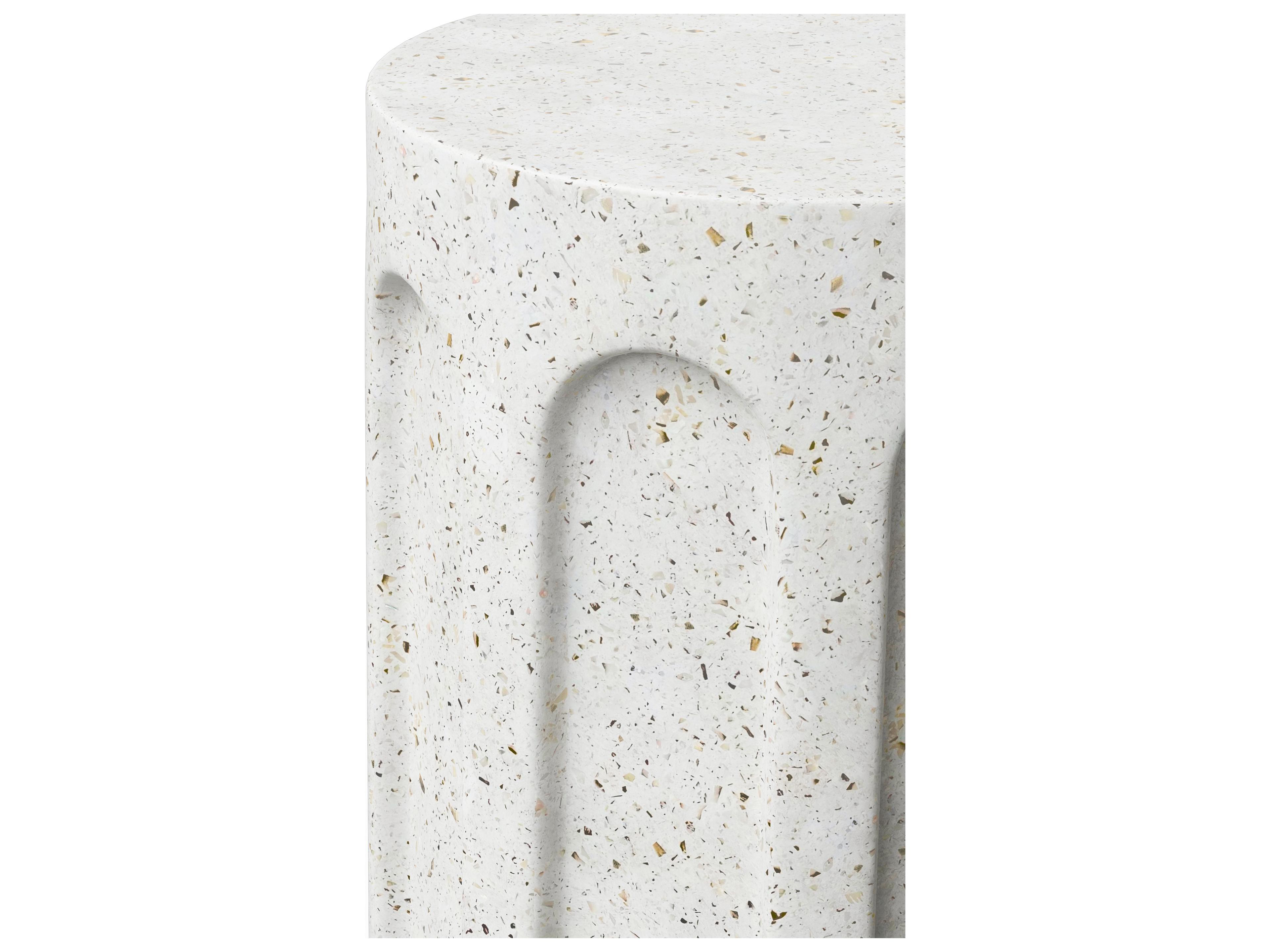 Urbia Outdoor Mixx Ivory Terrazzo Concrete Garden Stool