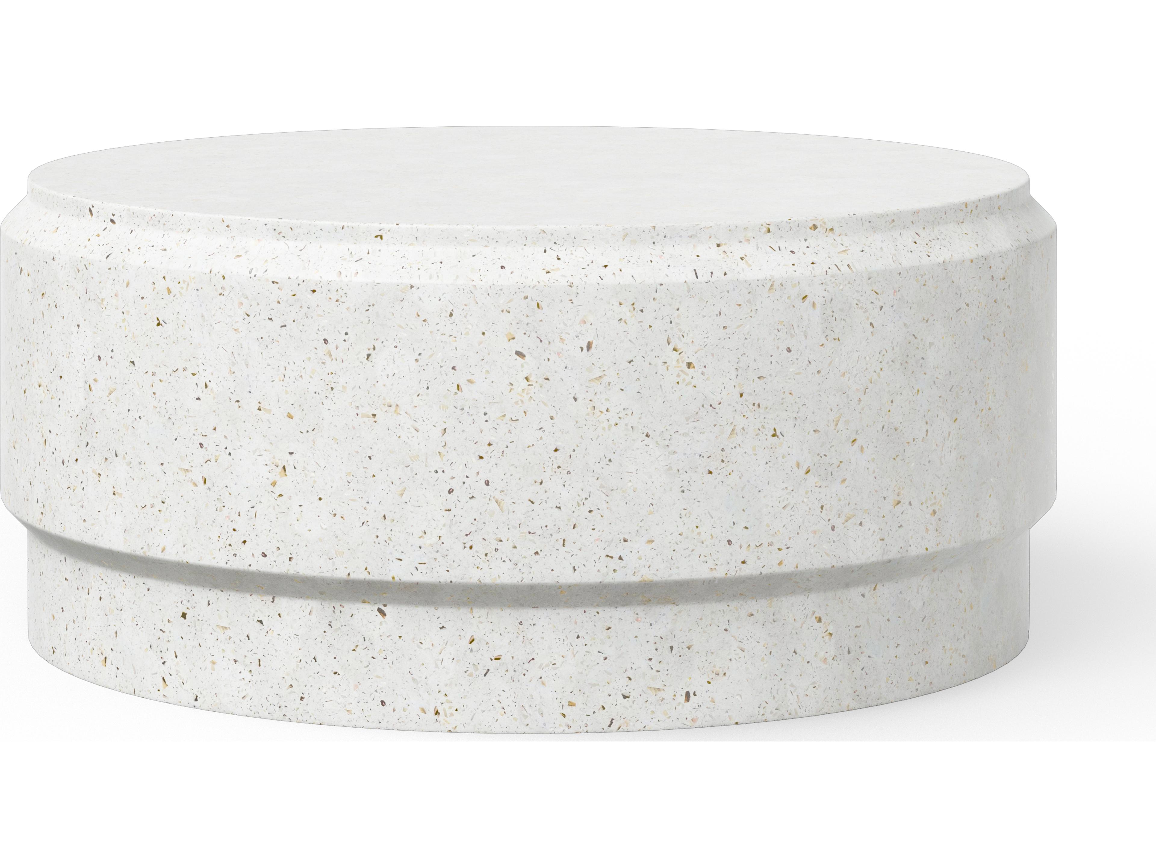 Urbia Outdoor Mixx Ivory Terrazzo Concrete Round Coffee Table