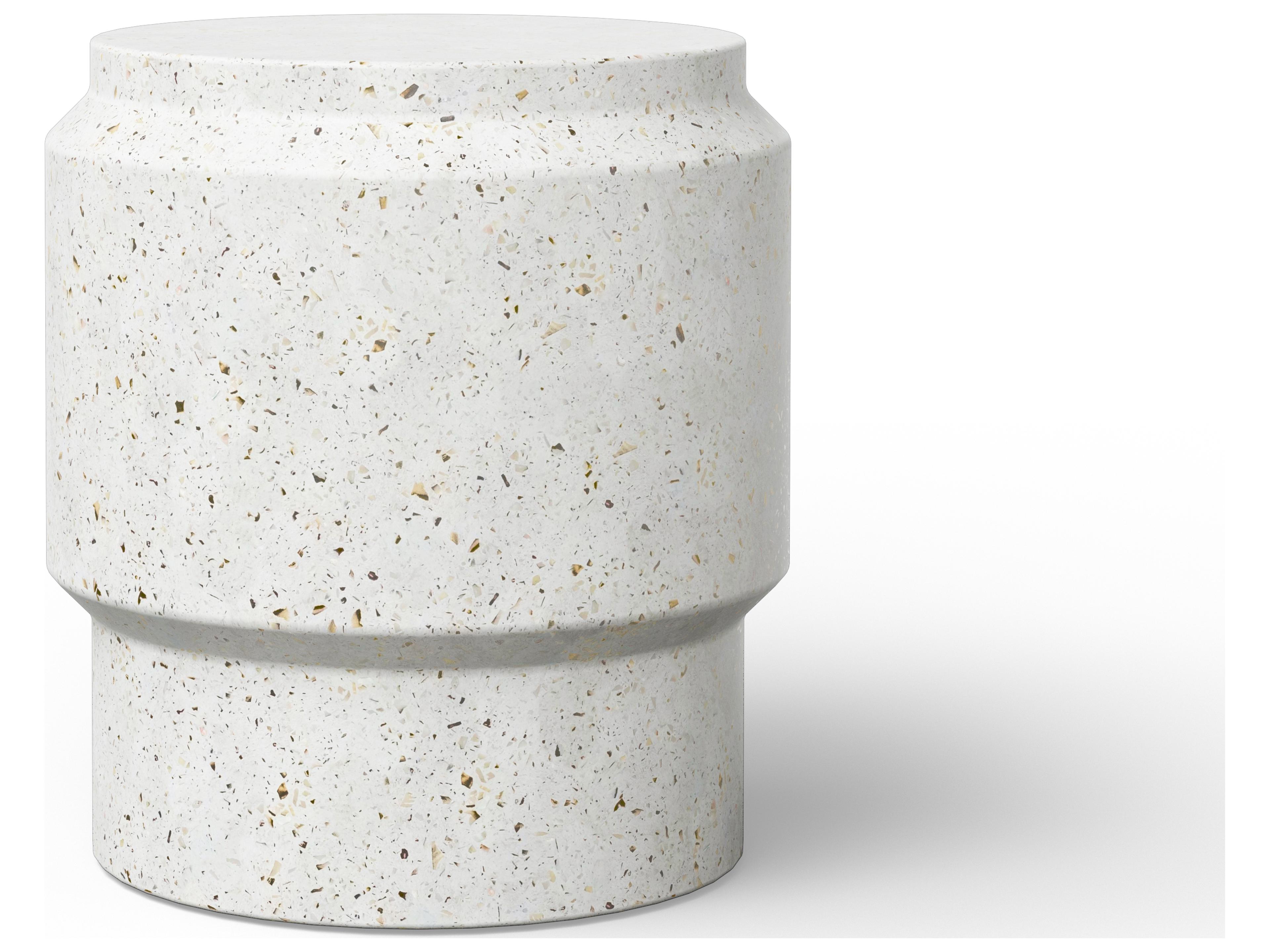 Urbia Outdoor Mixx Ivory Terrazzo Concrete Garden Stool