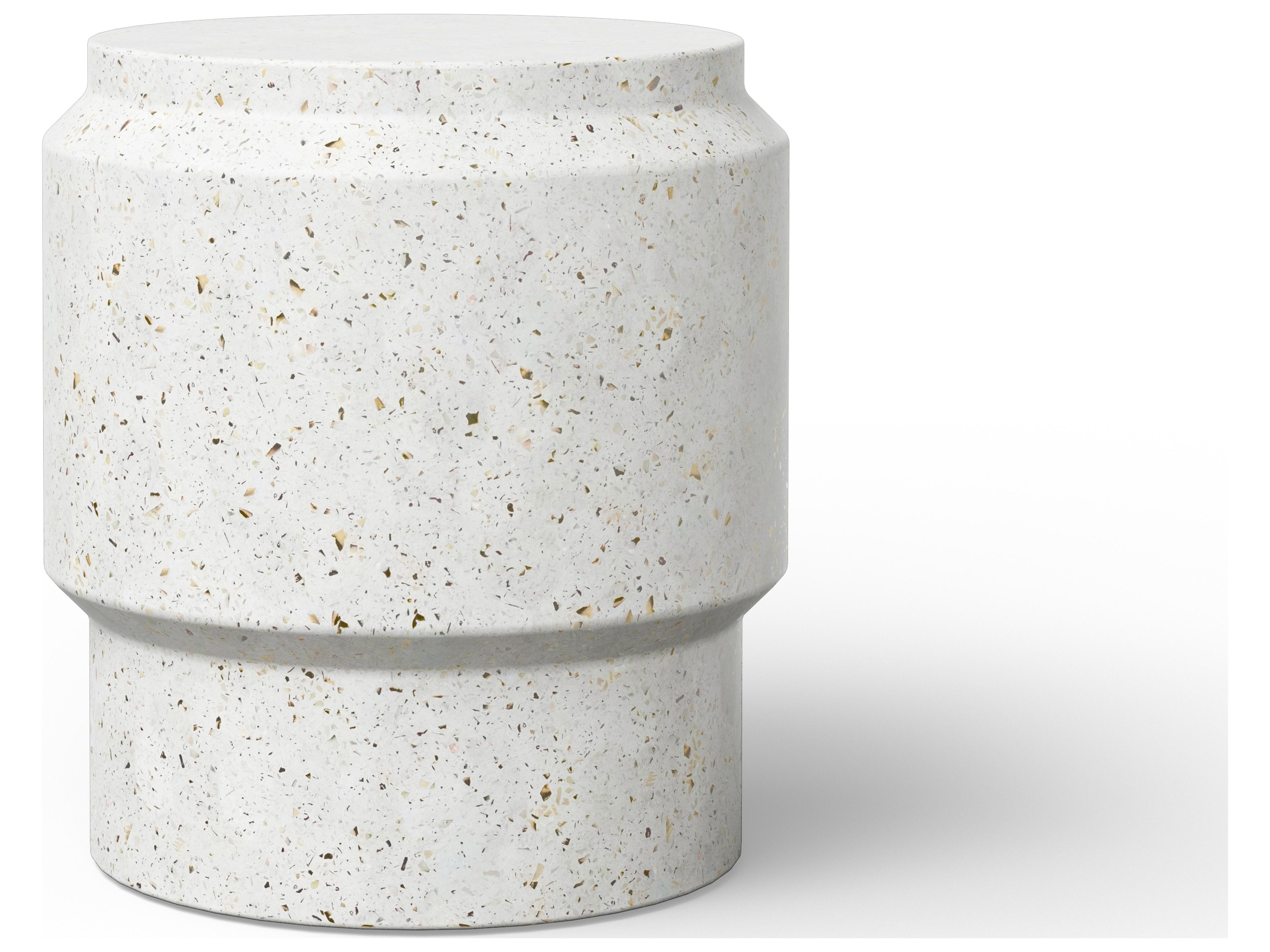 Urbia Outdoor Mixx Ivory Terrazzo Concrete Garden Stool