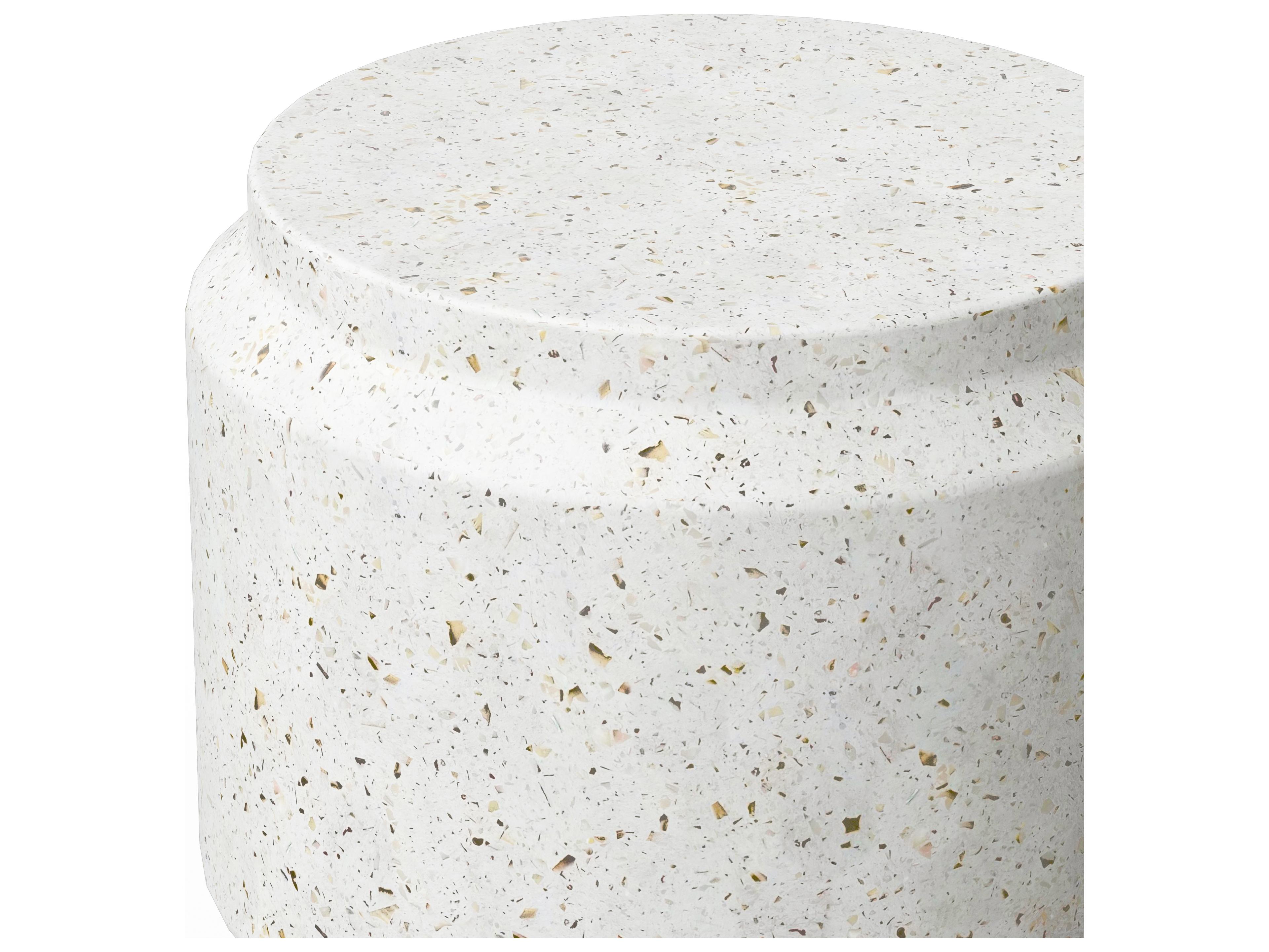 Urbia Outdoor Mixx Ivory Terrazzo Concrete Garden Stool