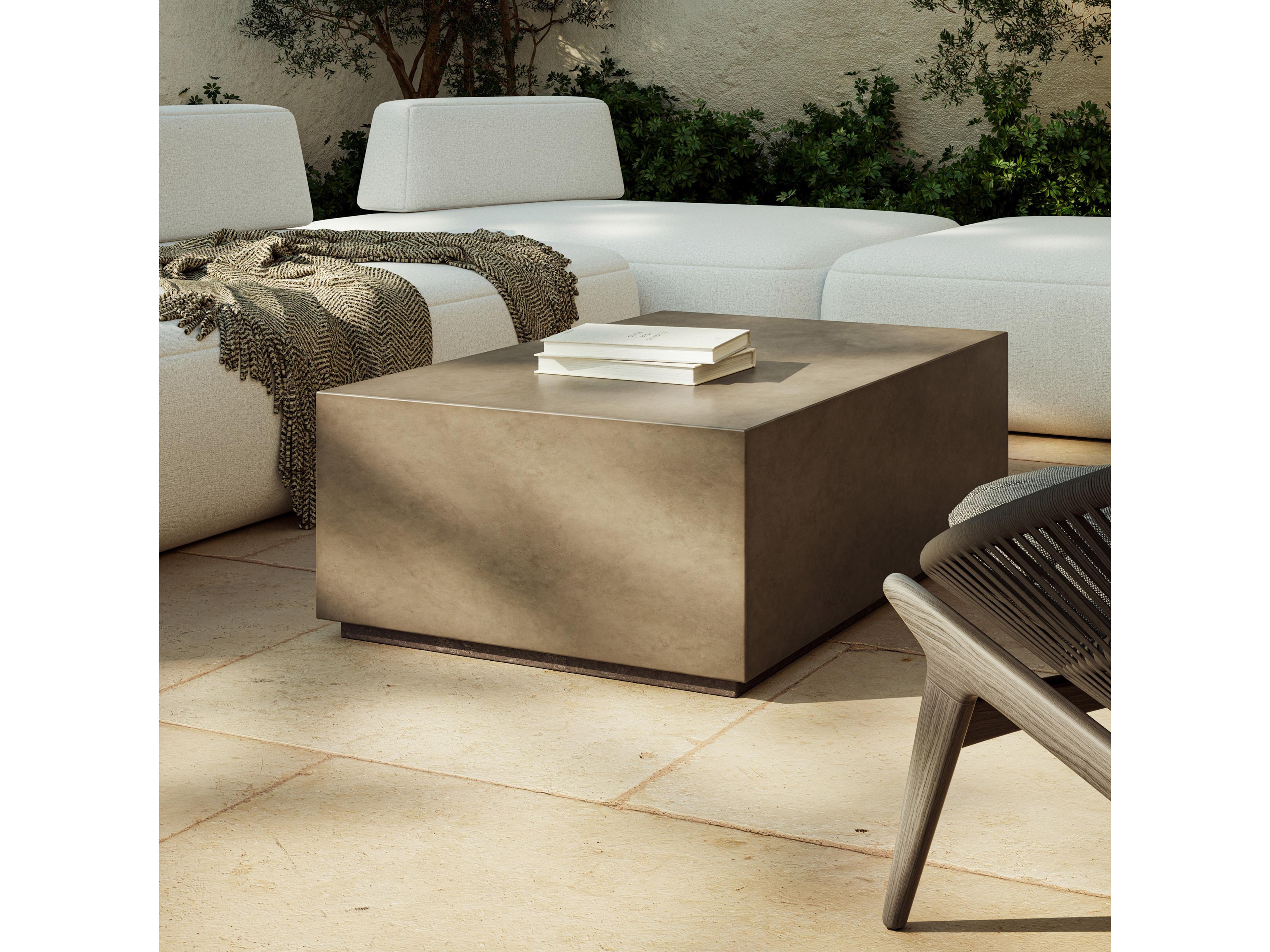 Urbia Outdoor Bloc Dark Grey Concrete Rectangular Coffee Table
