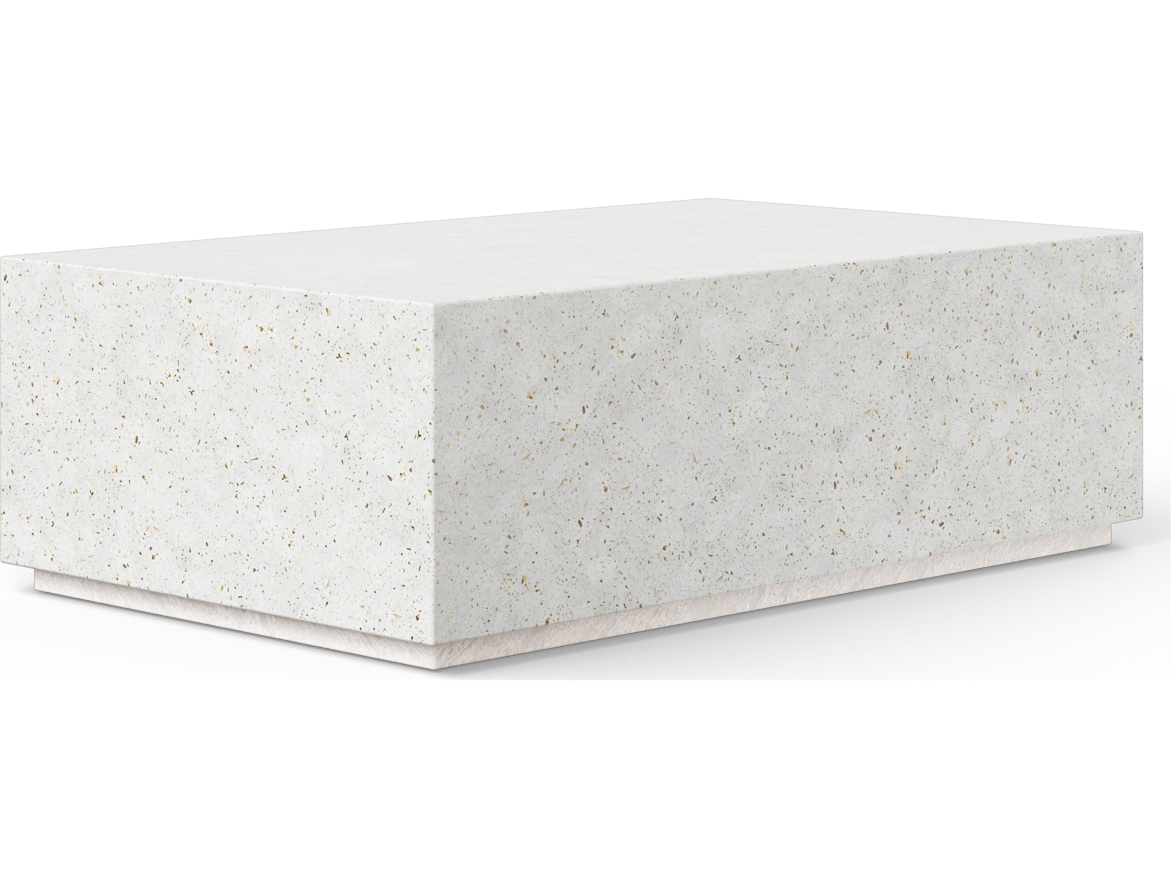 Urbia Outdoor Mixx Ivory Terrazzo Concrete Rectangular Coffee Table