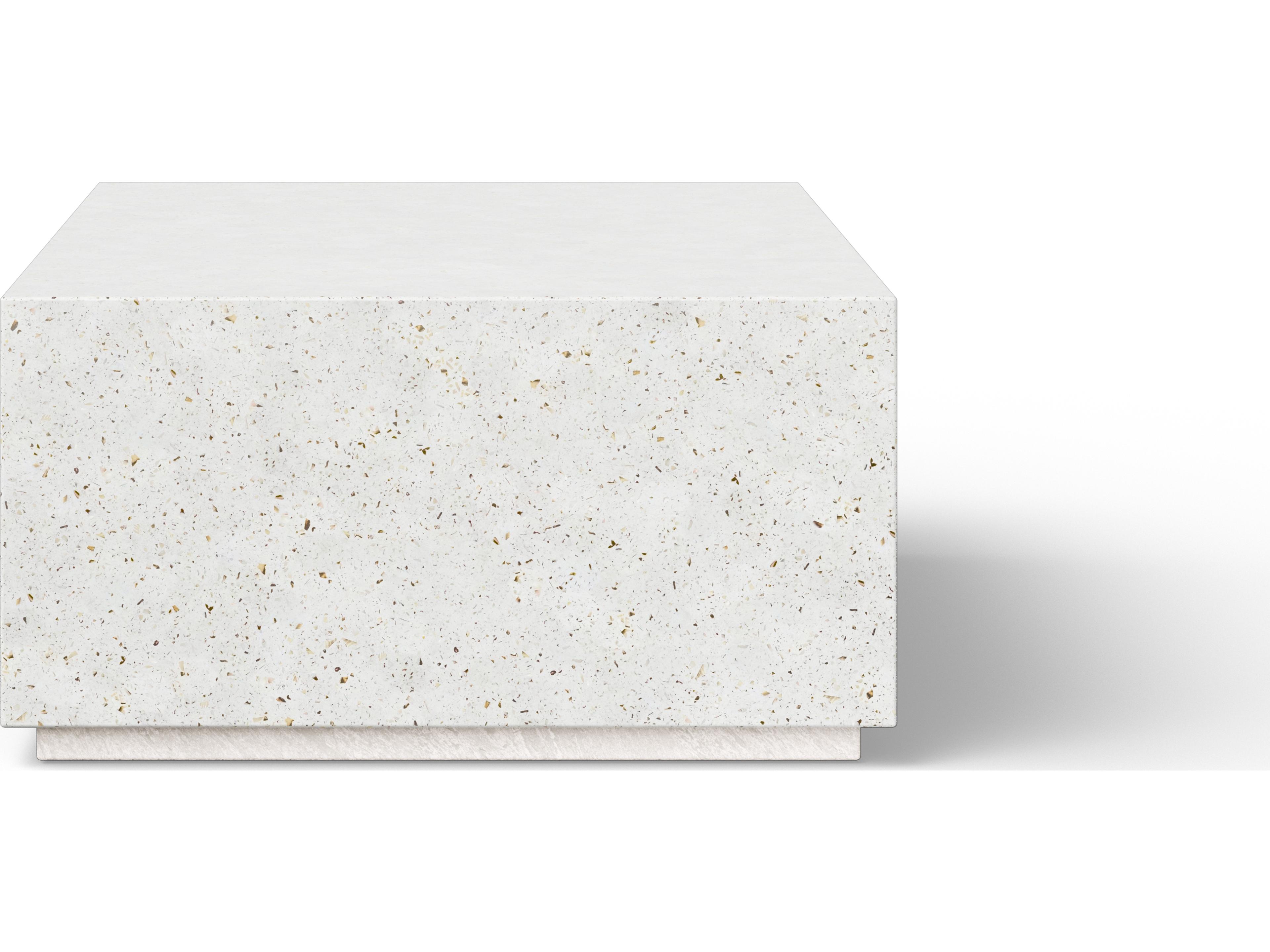 Urbia Outdoor Mixx Ivory Terrazzo Concrete Rectangular Coffee Table