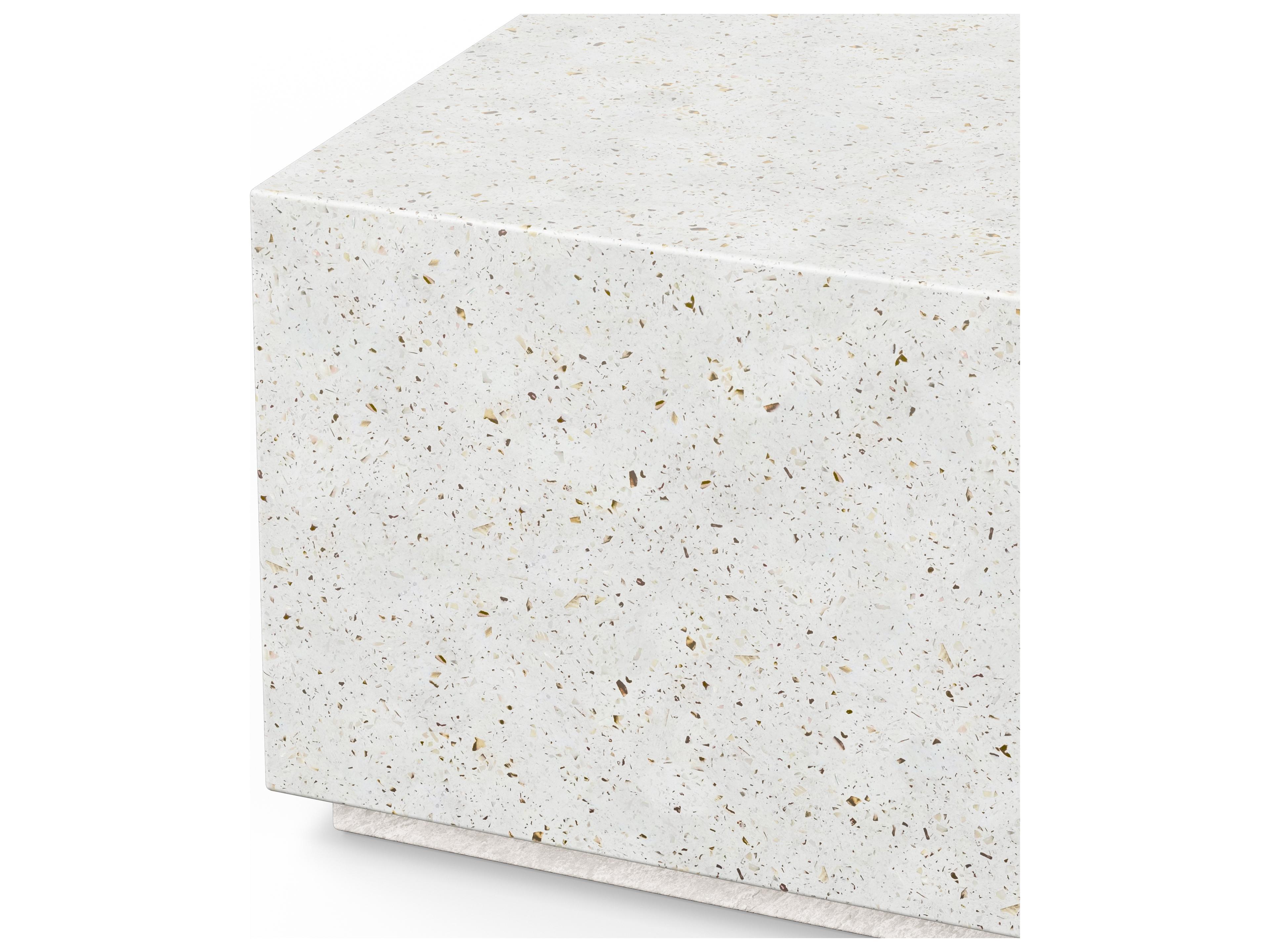 Urbia Outdoor Mixx Ivory Terrazzo Concrete Rectangular Coffee Table