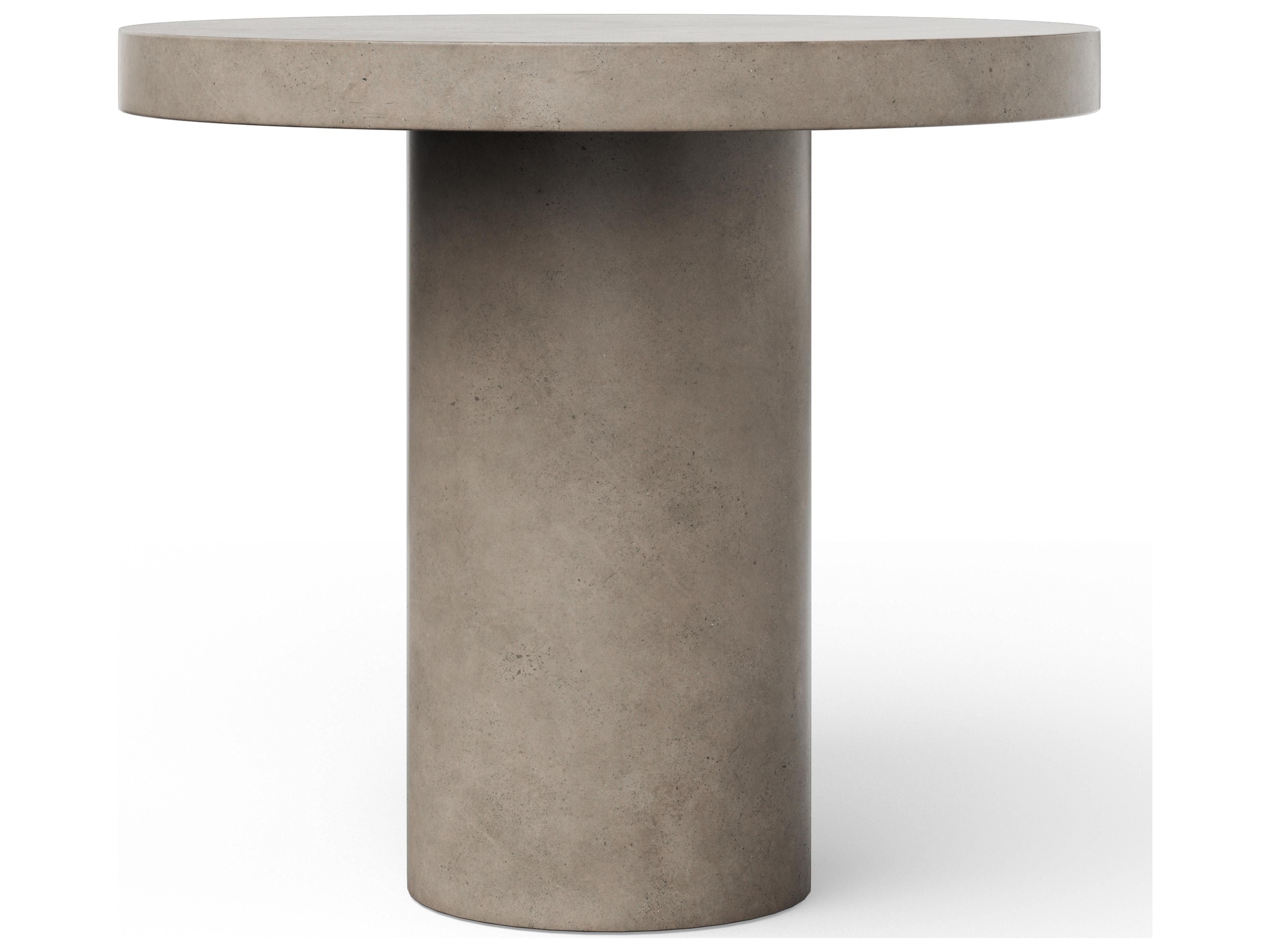 Mixx Dark Grey Concrete Round Bar Table