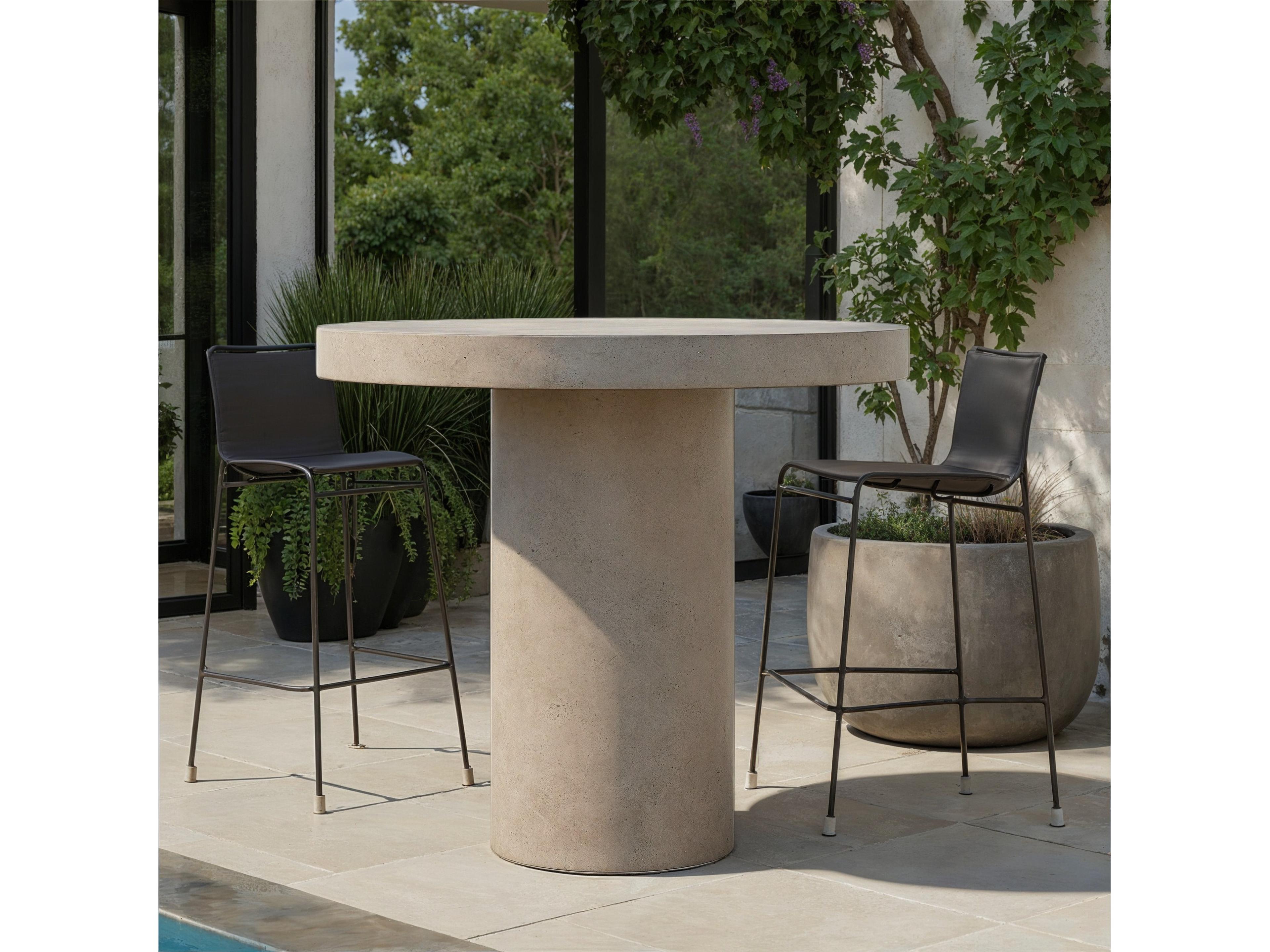 Urbia Outdoor Mixx Dark Grey Concrete Round Bar Table