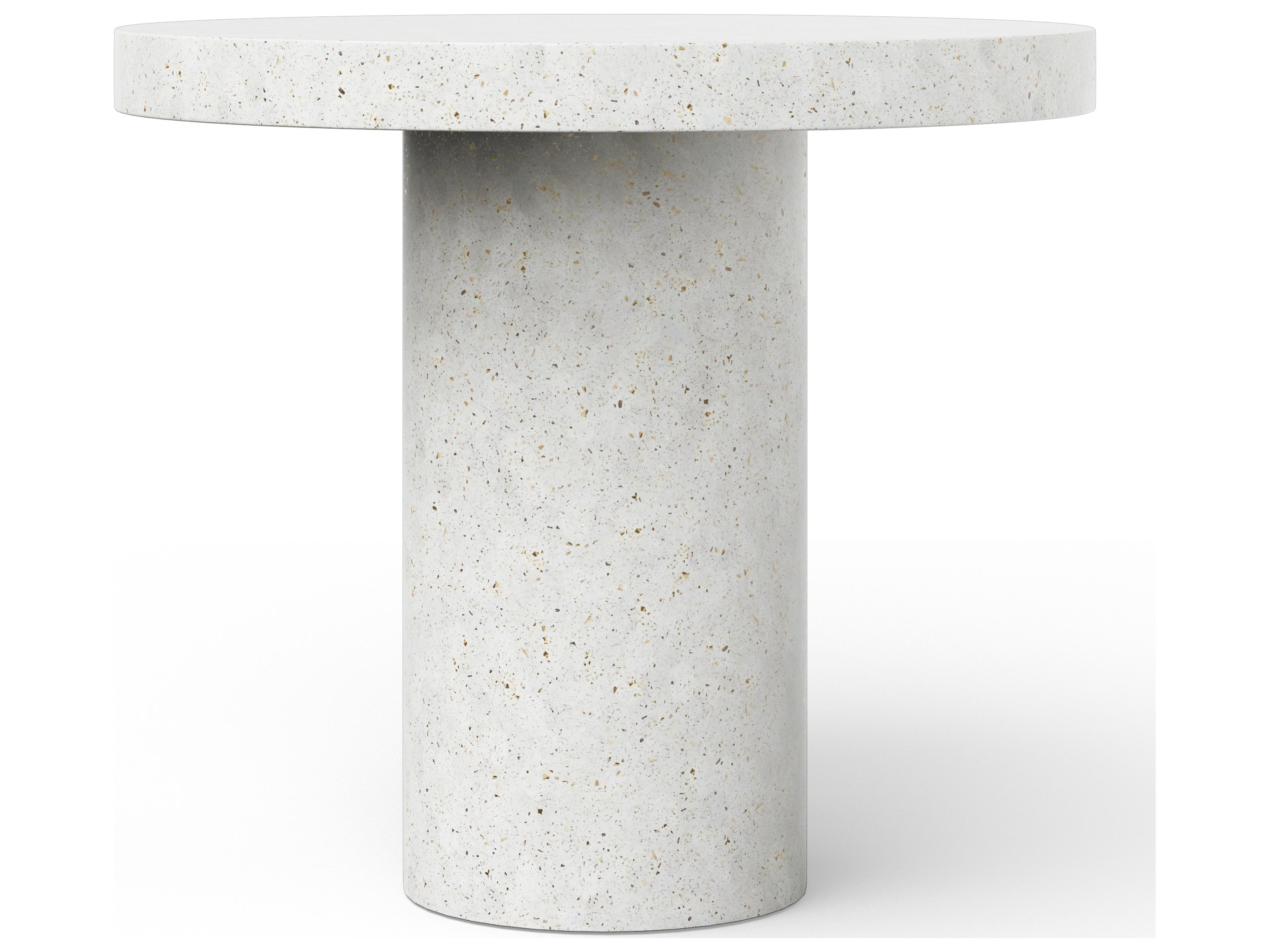 Urbia Outdoor Mixx Ivory Terrazzo Concrete Round Bar Table
