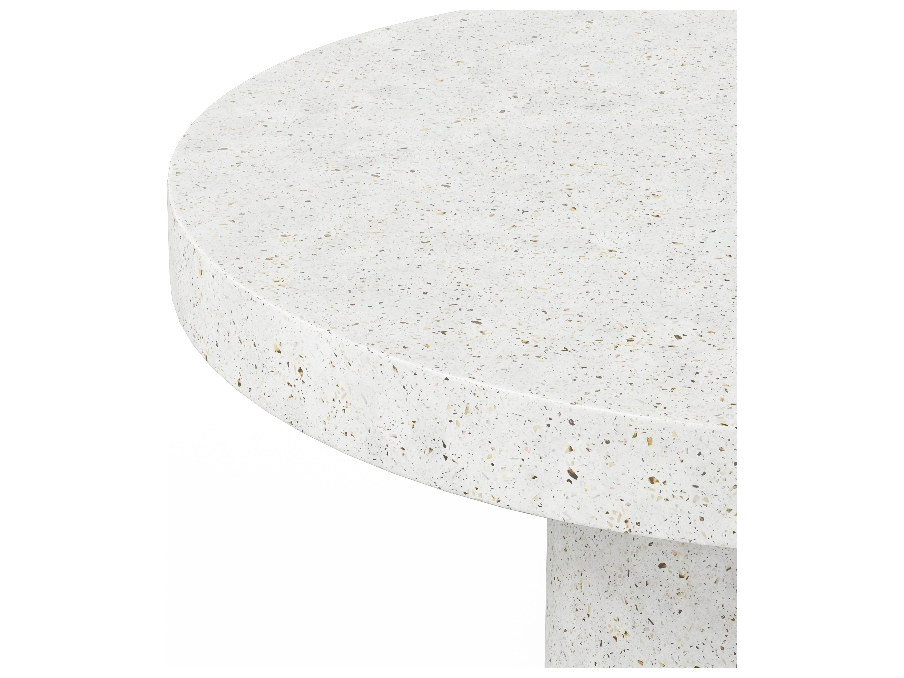 Urbia Outdoor Mixx Ivory Terrazzo Concrete Round Bar Table