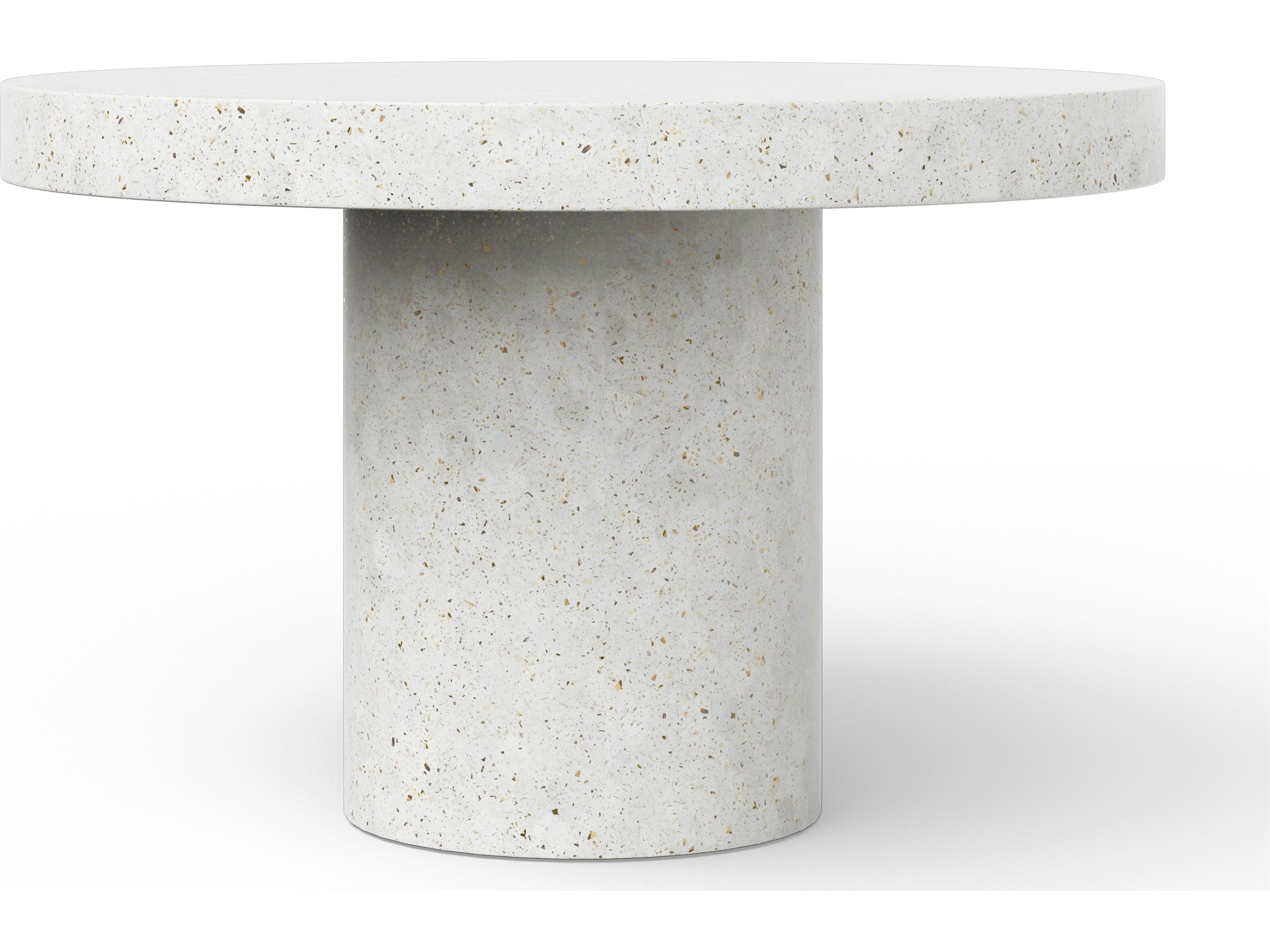 Urbia Outdoor Mixx Ivory Terrazzo Concrete Round Dining Table