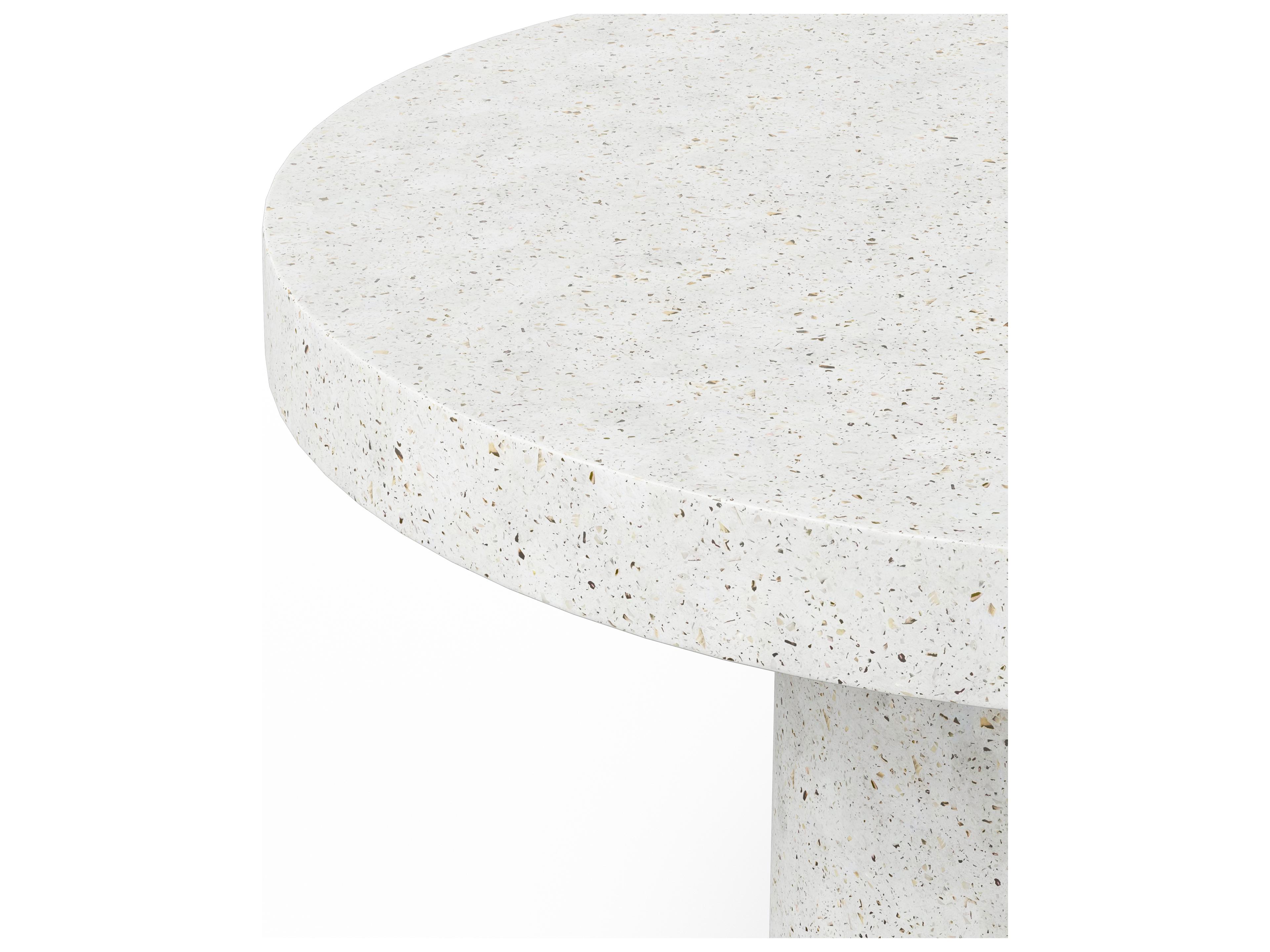 Urbia Outdoor Mixx Ivory Terrazzo Concrete Round Dining Table