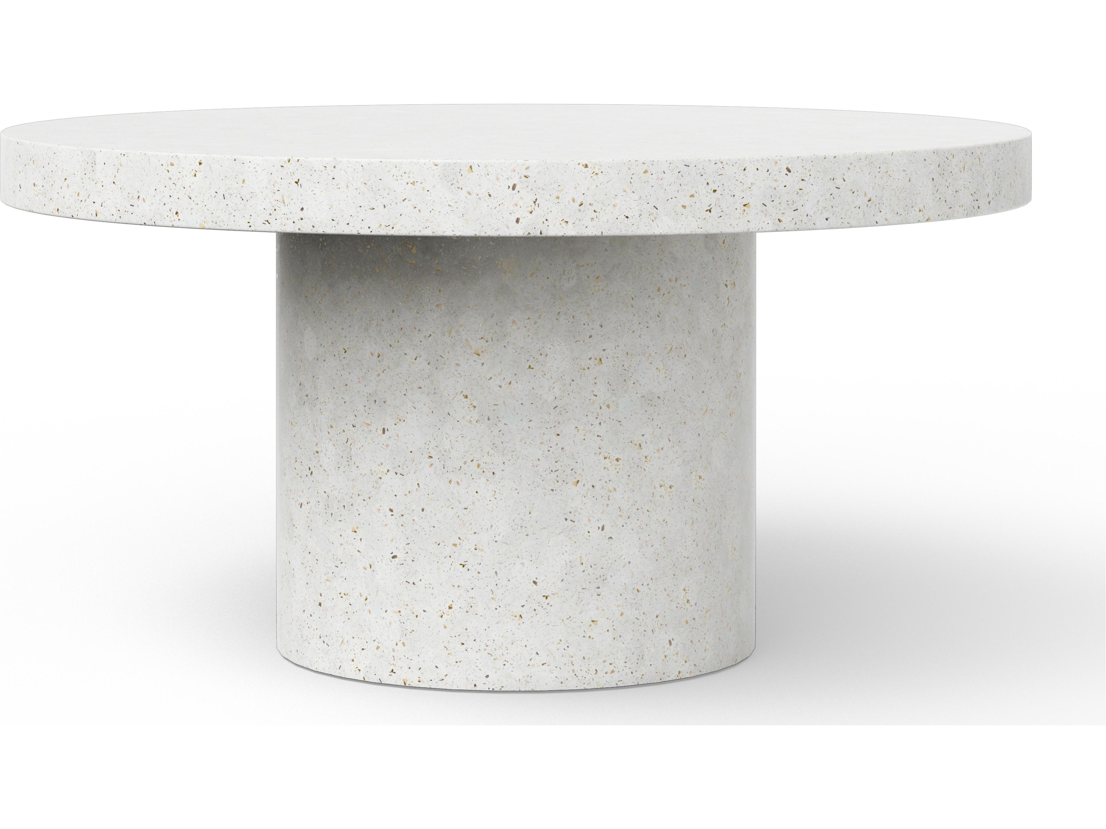 Urbia Outdoor Mixx Ivory Terrazzo Concrete Round Dining Table