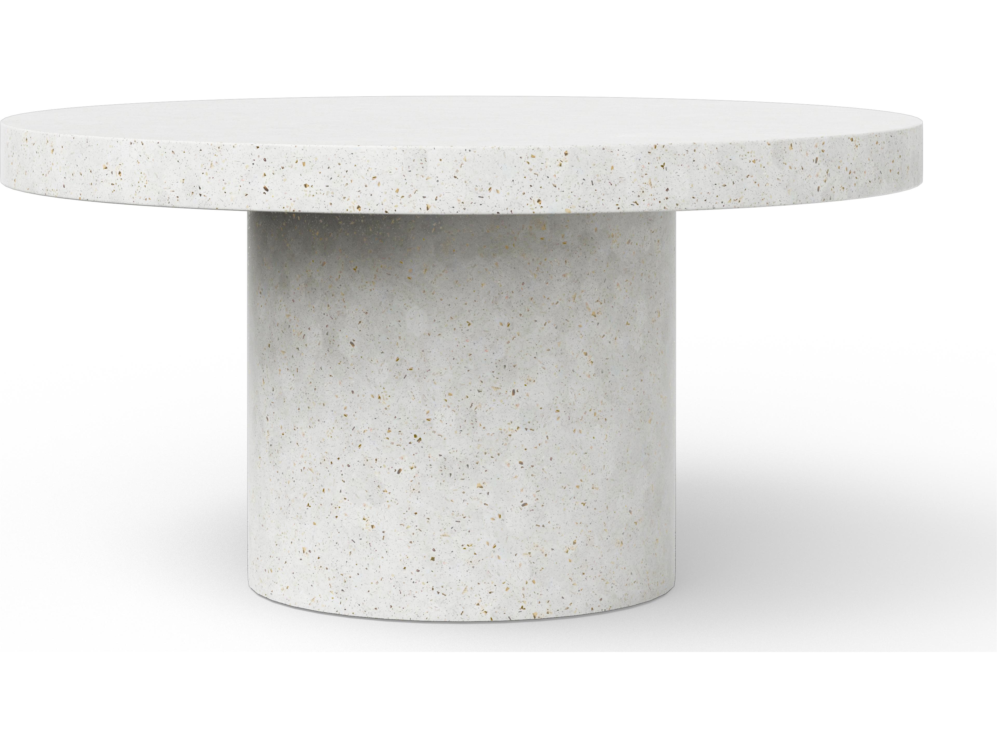 Urbia Outdoor Mixx Ivory Terrazzo Concrete Round Dining Table