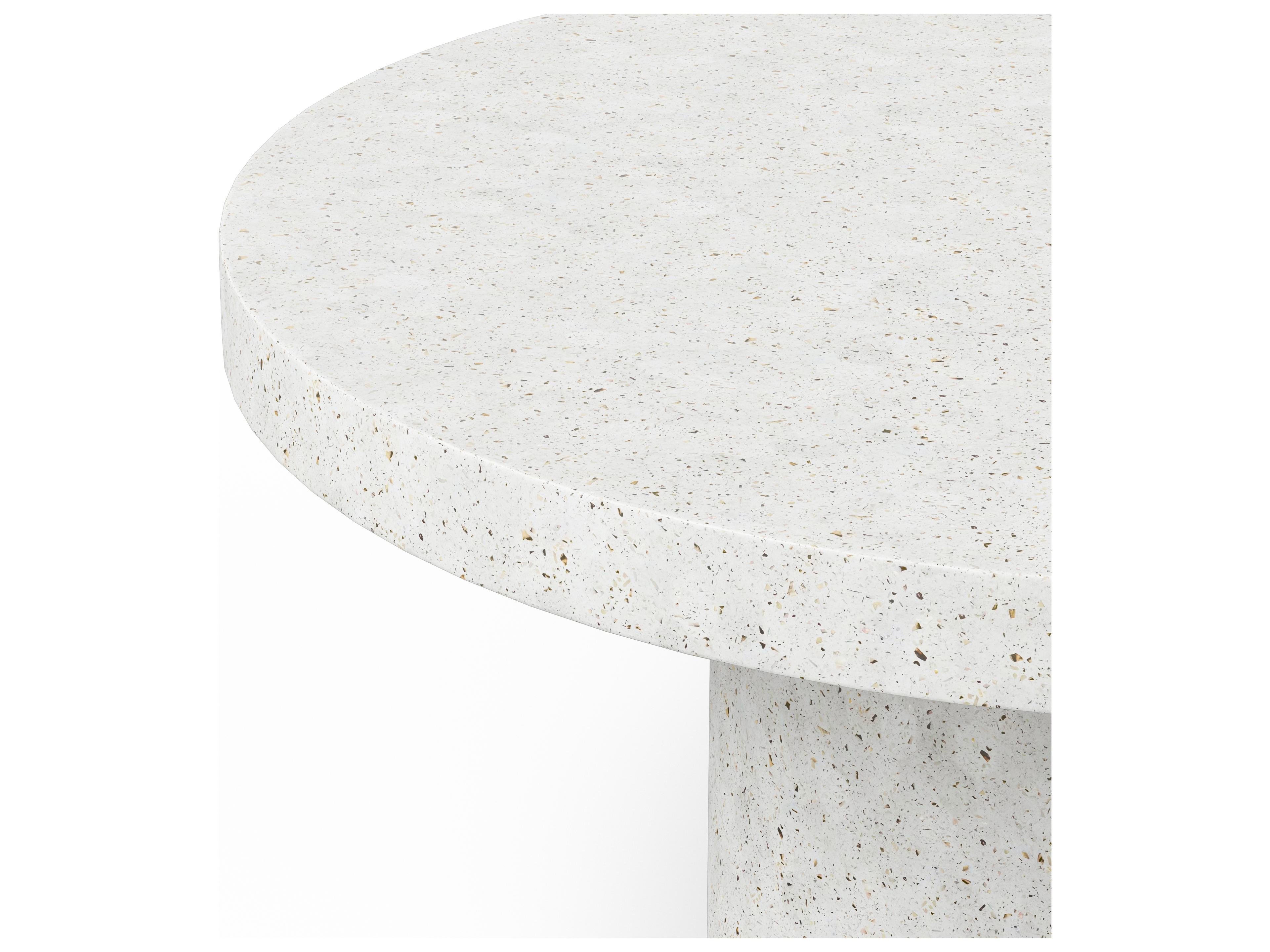 Urbia Outdoor Mixx Ivory Terrazzo Concrete Round Dining Table