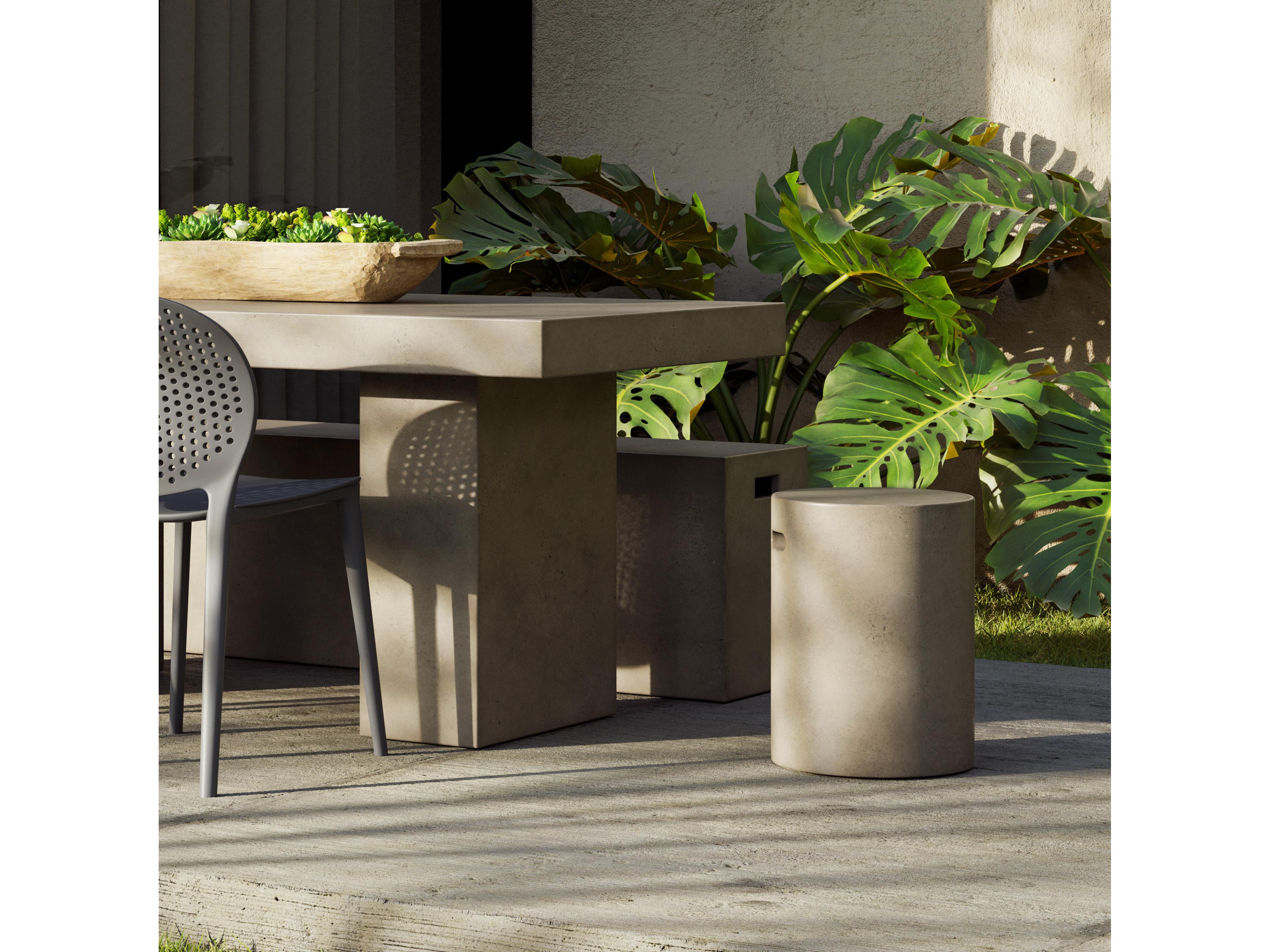 Urbia Outdoor Mixx Dark Grey Concrete Garden Stool