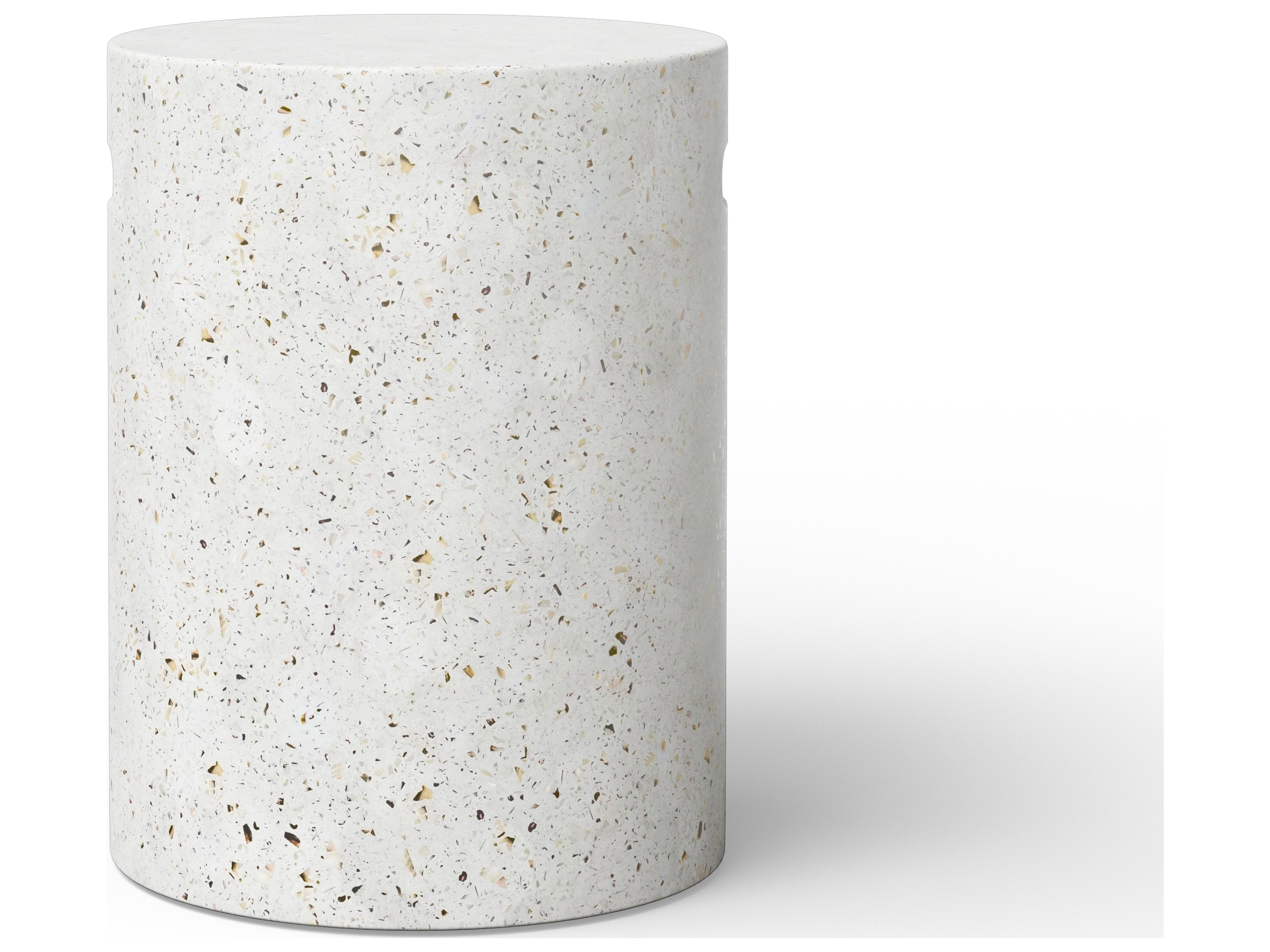 Urbia Outdoor Mixx Ivory Terrazzo Concrete Garden Stool