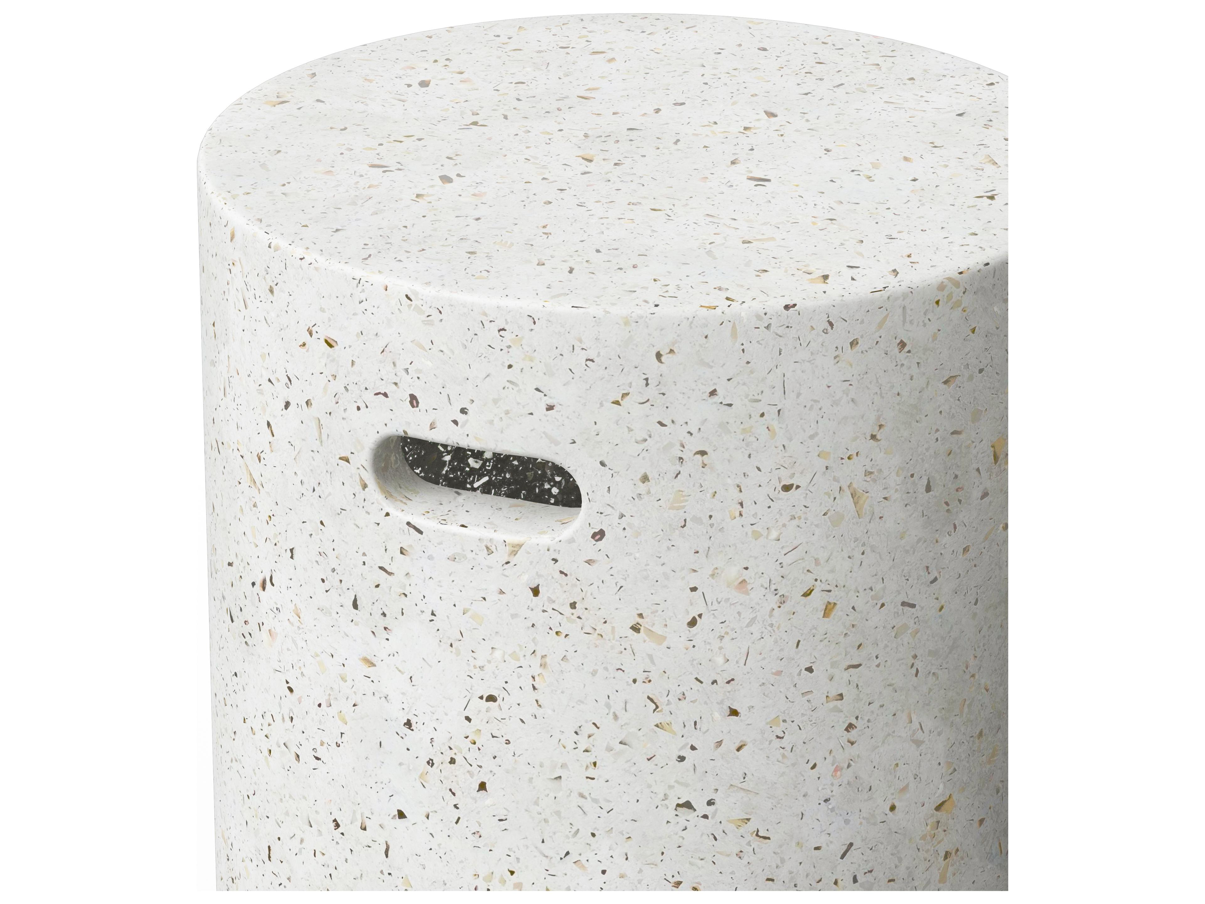 Urbia Outdoor Mixx Ivory Terrazzo Concrete Garden Stool
