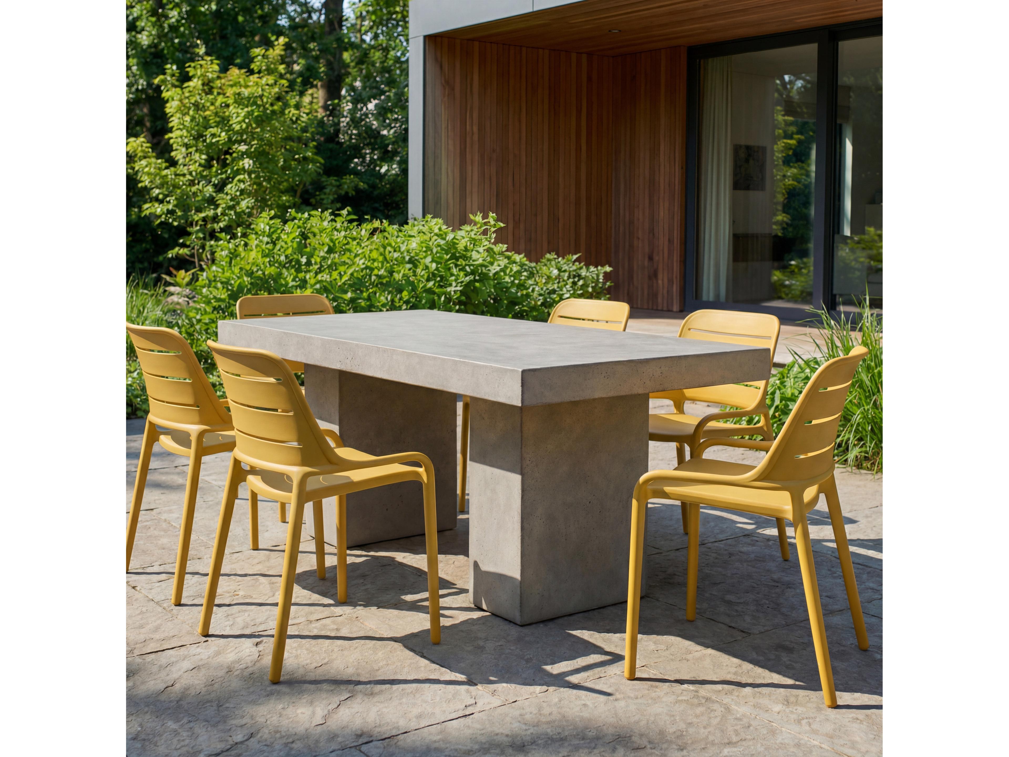 Urbia Outdoor Mixx Dark Grey Concrete Rectangular Dining Table