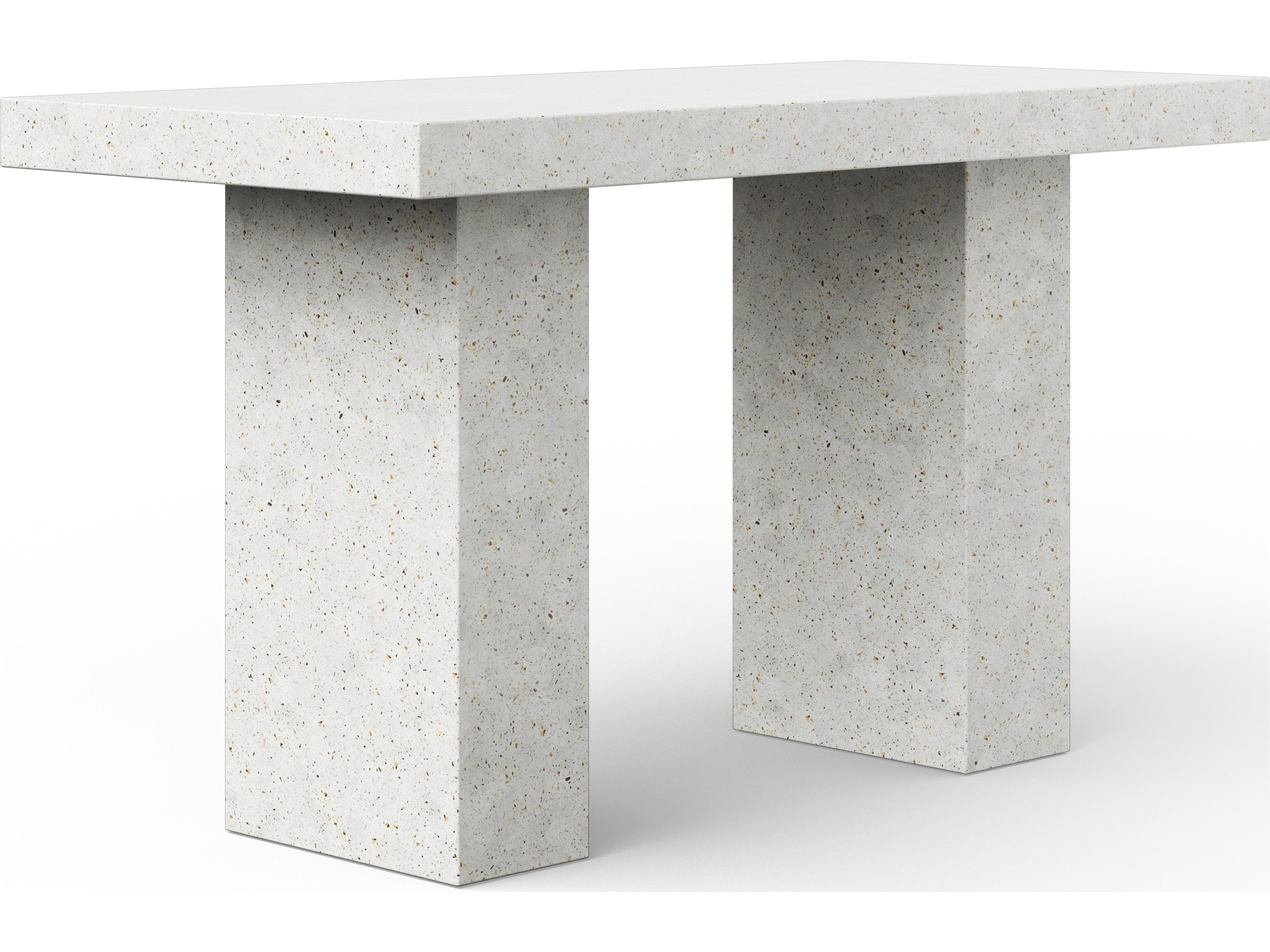 Urbia Outdoor Mixx Ivory Terrazzo Concrete Rectangular Bar Table