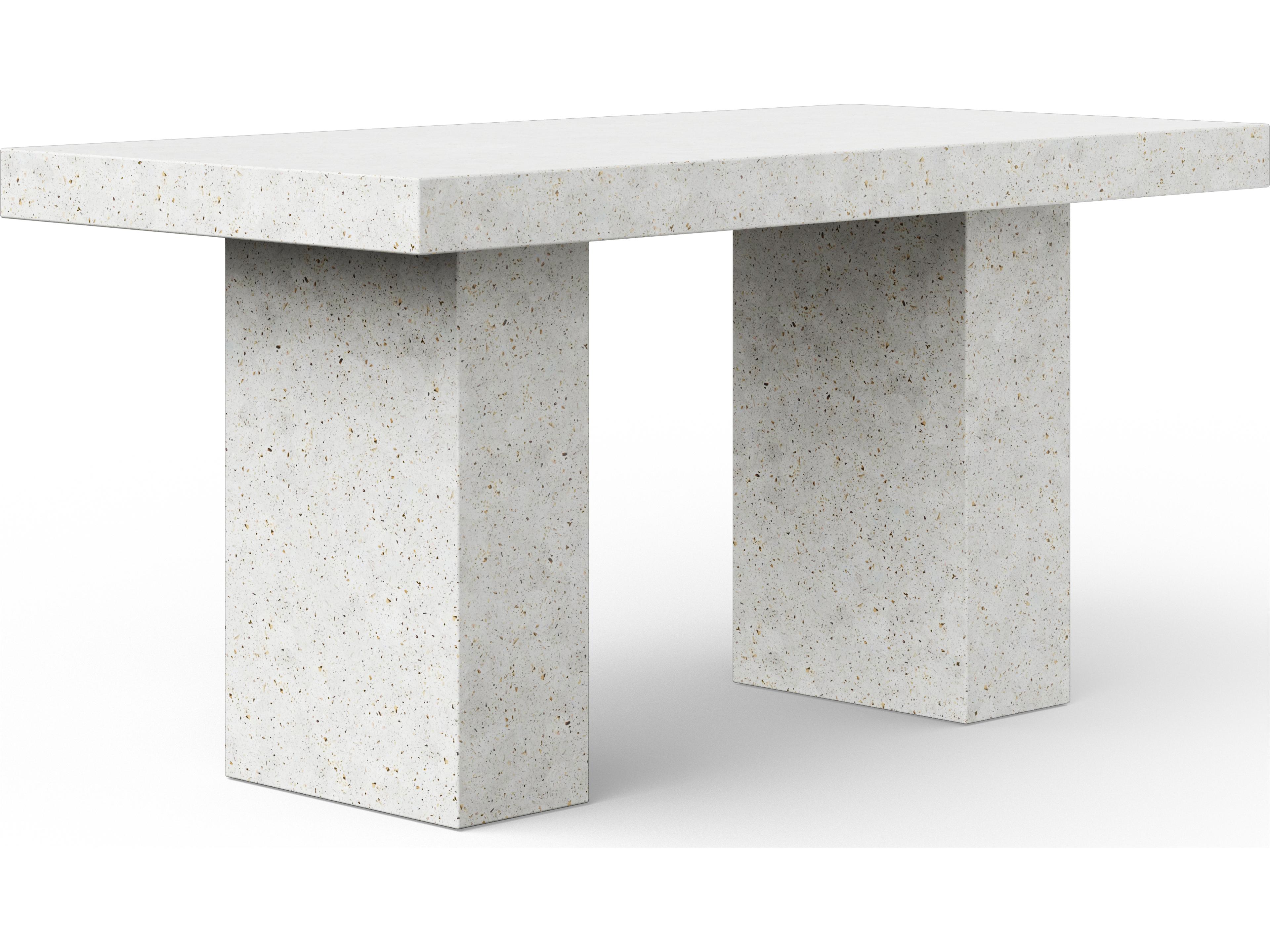 Urbia Outdoor Mixx Ivory Terrazzo Concrete Rectangular Counter Table