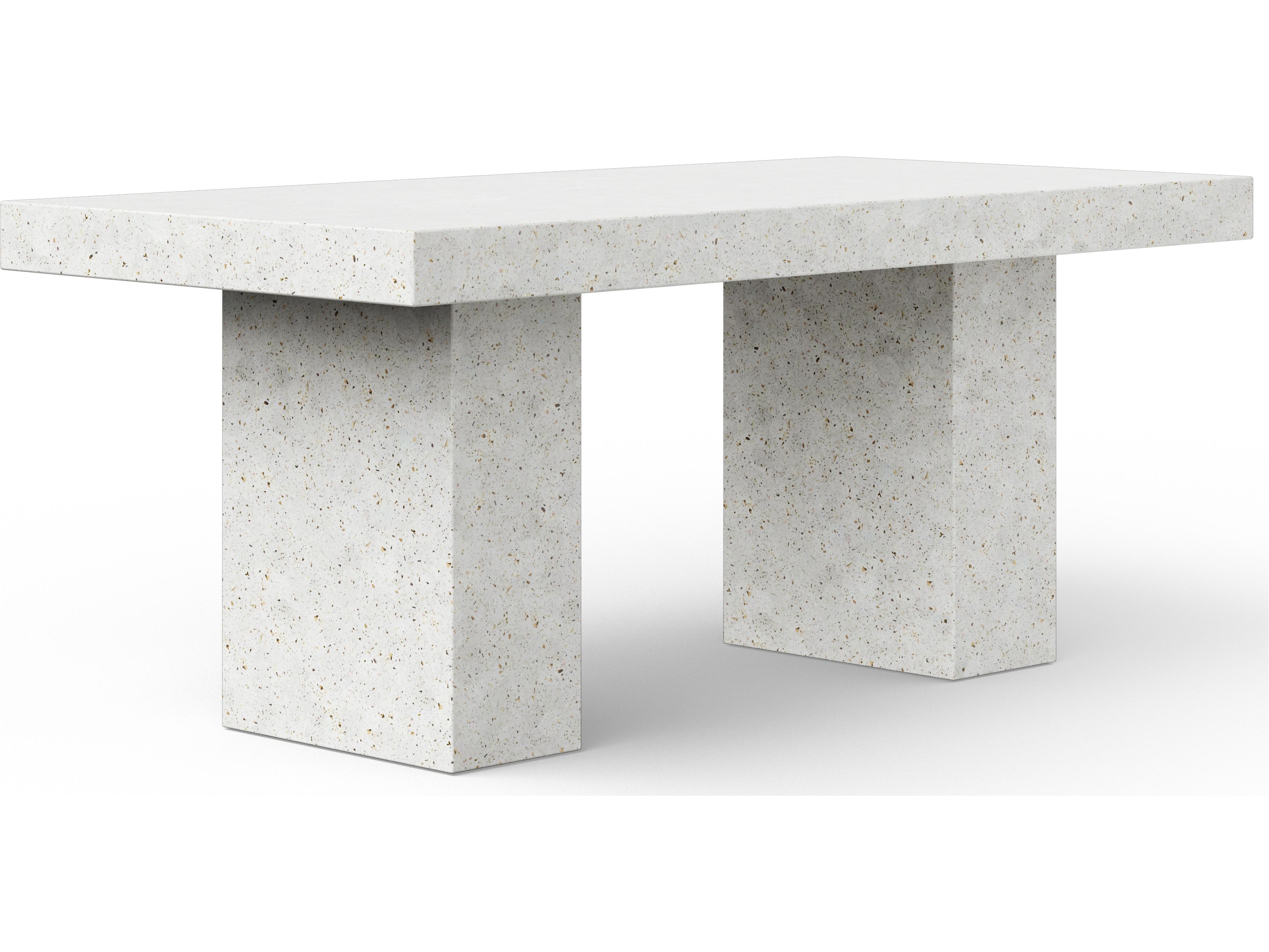 Urbia Outdoor Mixx Ivory Terrazzo Concrete Rectangular Dining Table