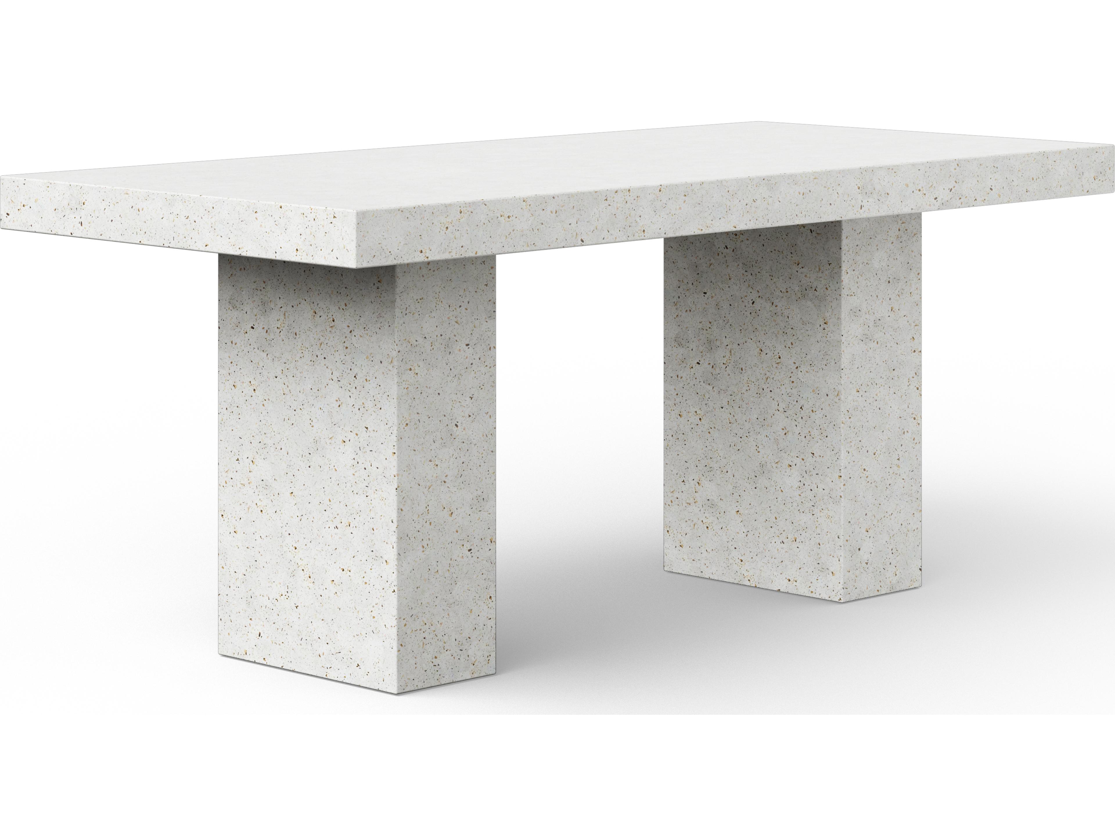 Urbia Outdoor Mixx Ivory Terrazzo Concrete Rectangular Counter Table