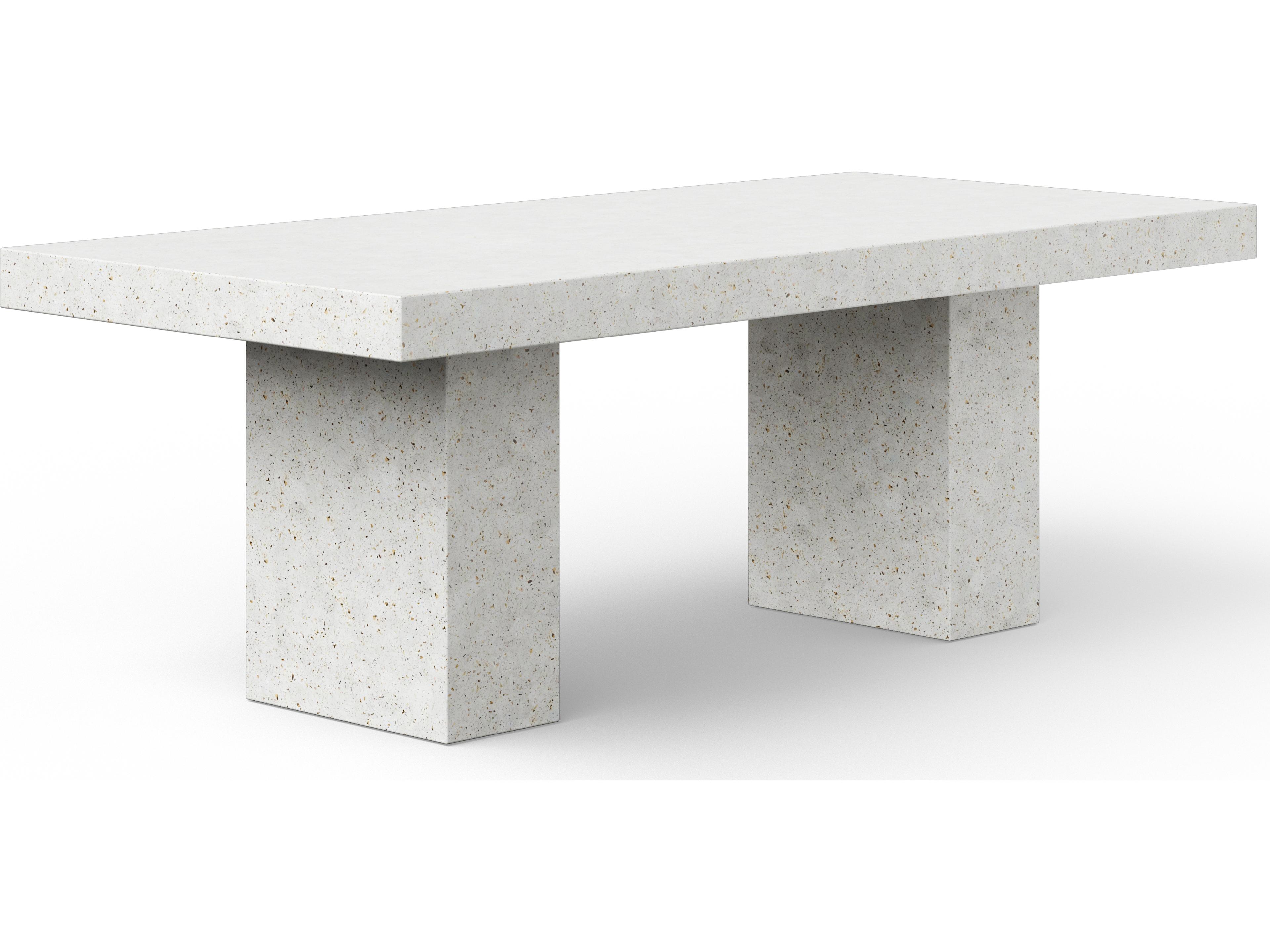 Urbia Outdoor Mixx Ivory Terrazzo Concrete Rectangular Dining Table