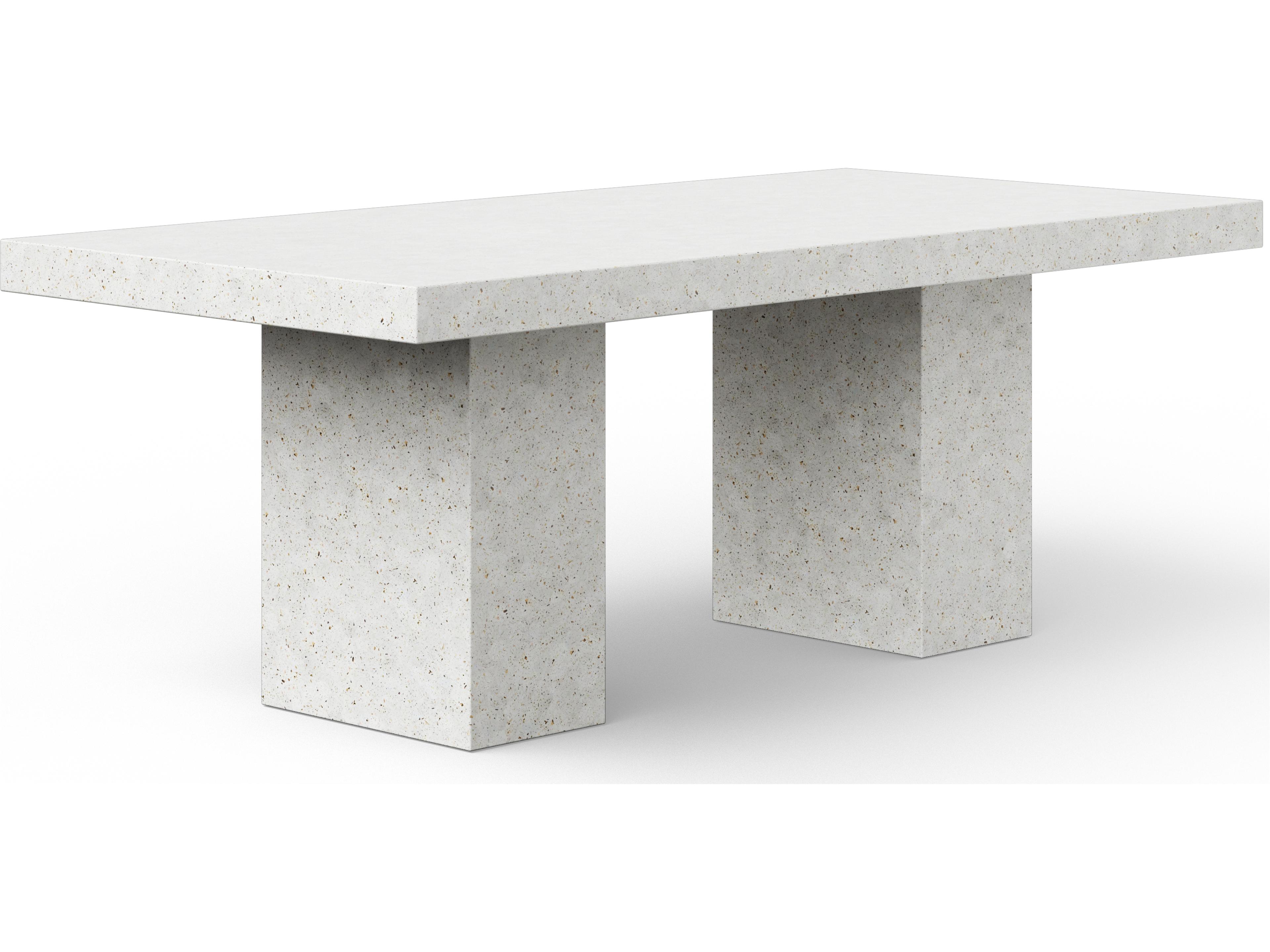 Urbia Outdoor Mixx Ivory Terrazzo Concrete Rectangular Counter Table