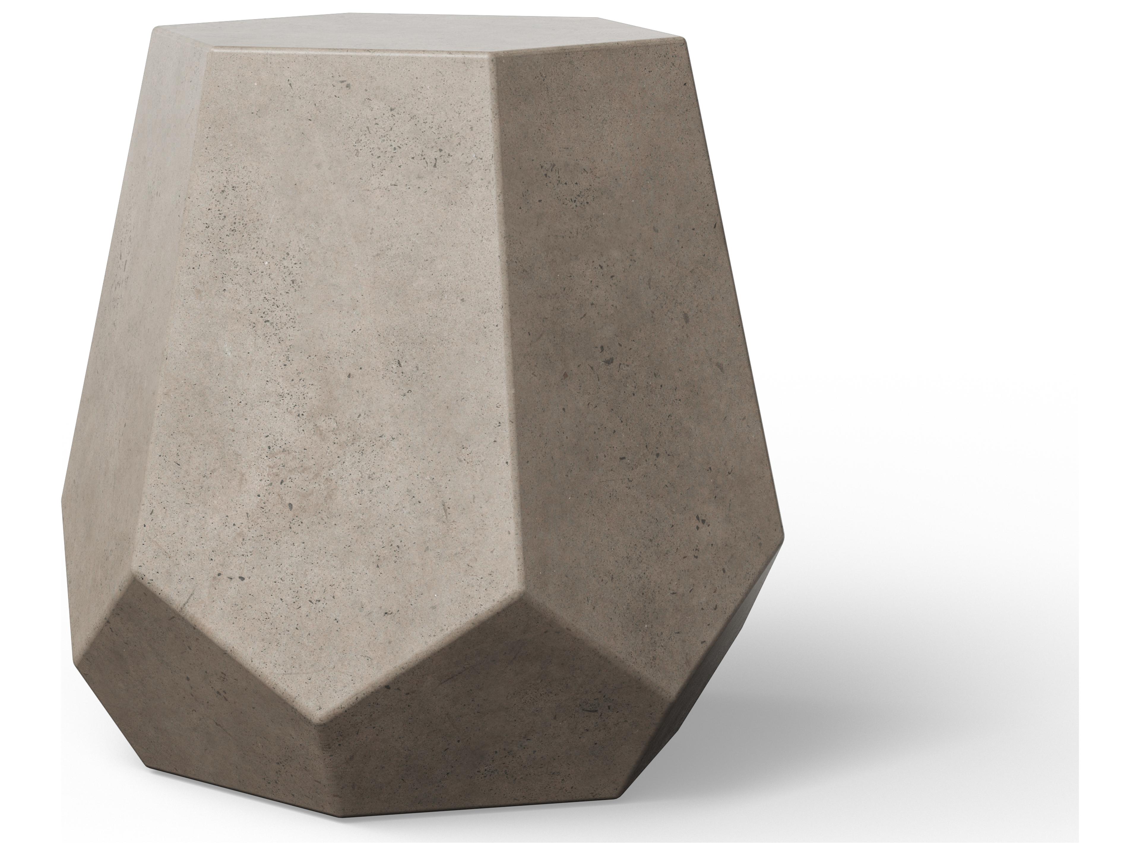 Urbia Outdoor Faceted Dark Grey Concrete Garden Stool