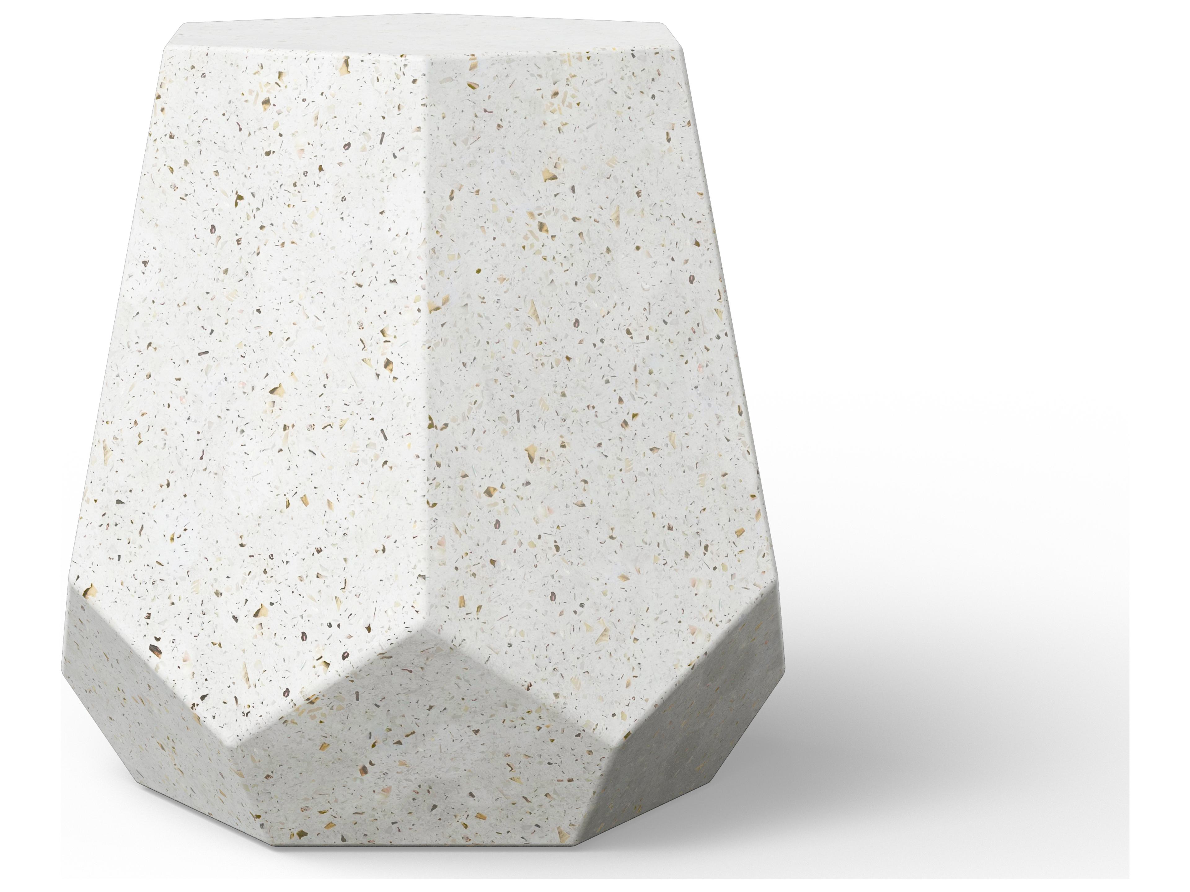 Urbia Outdoor Mixx Ivory Terrazzo Concrete Garden Stool