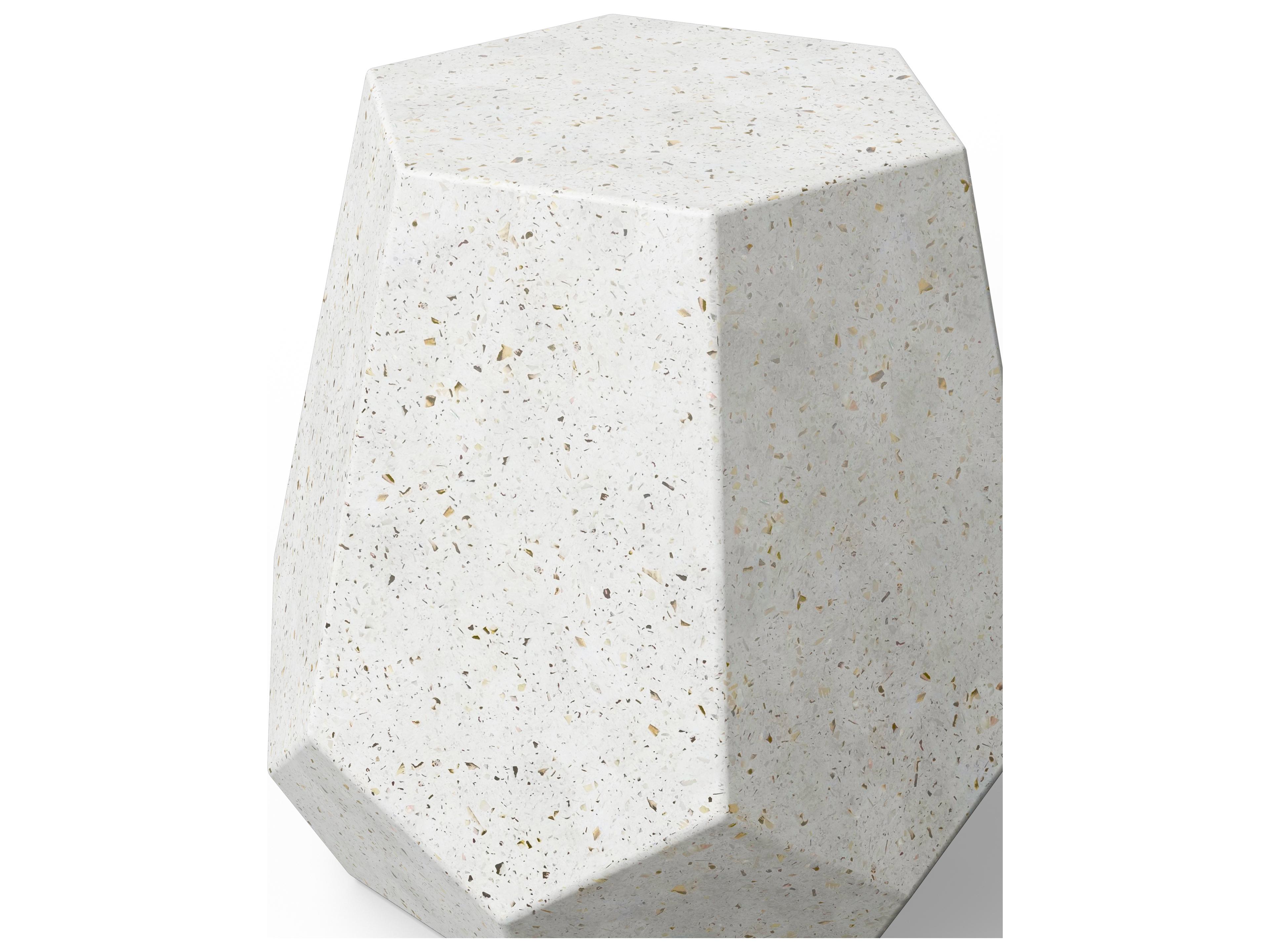 Urbia Outdoor Mixx Ivory Terrazzo Concrete Garden Stool