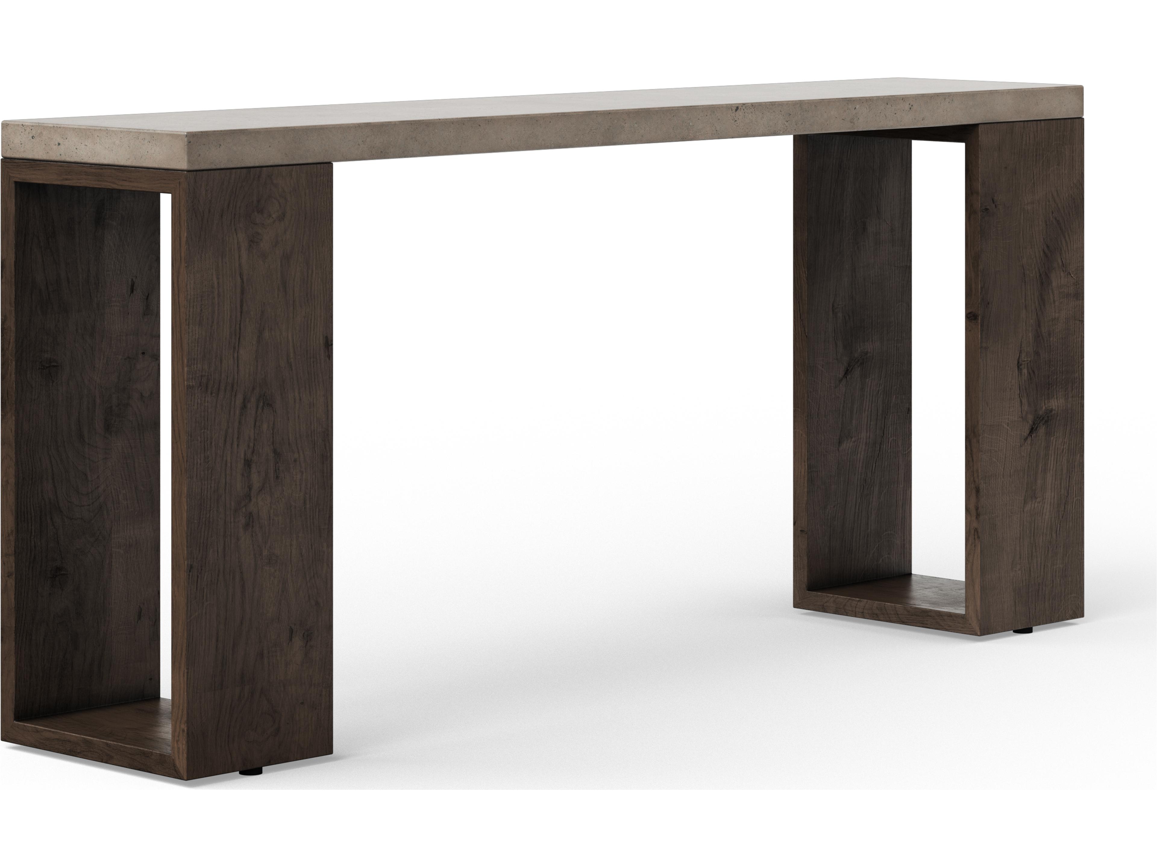 Urbia Outdoor Mixx Dark Grey Heritage Brown Concrete Rectangular Console Table